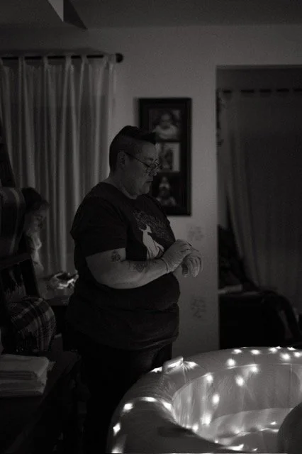 homebirth, midwife, birth pool, twinkle lights