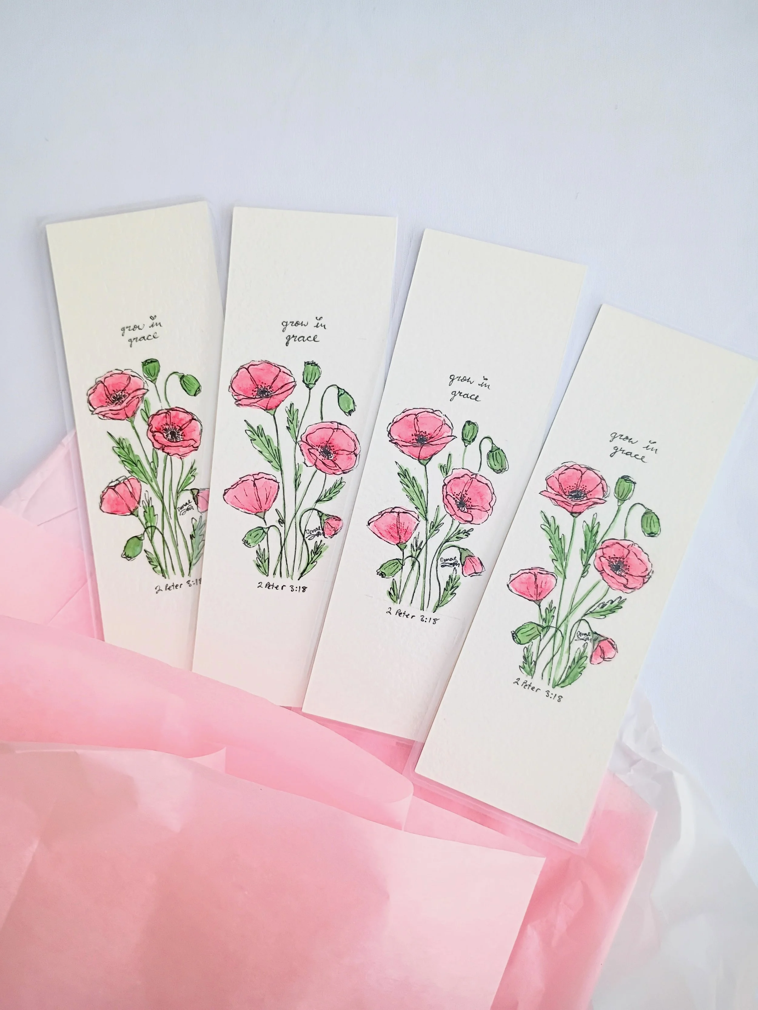Grow In Grace Bookmark | Set of 4 | Original Hand-Painted