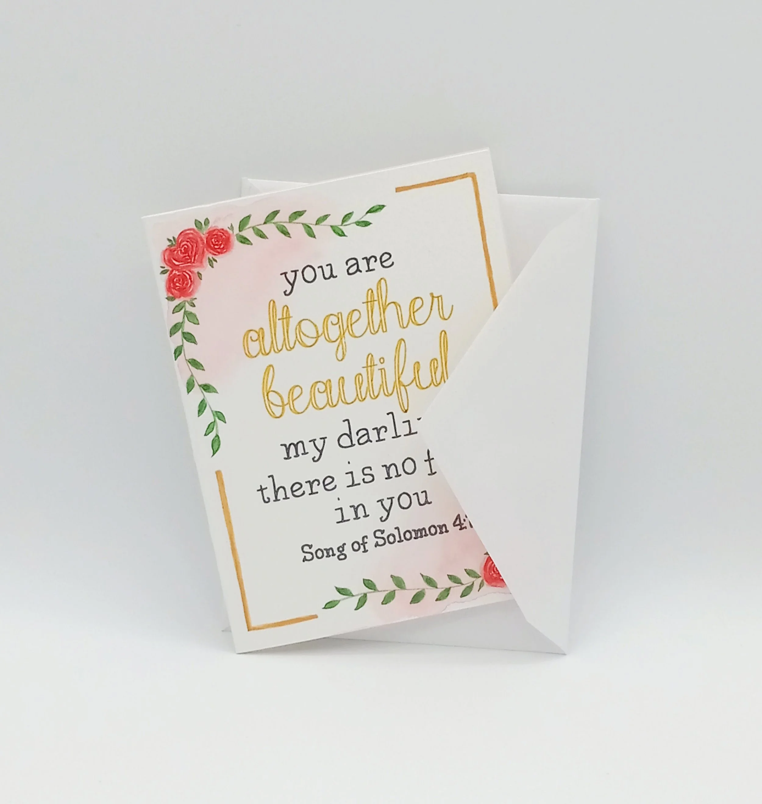 Song of Solomon 4:7 Greeting Cards | Set of 3 | Original Hand-Painted