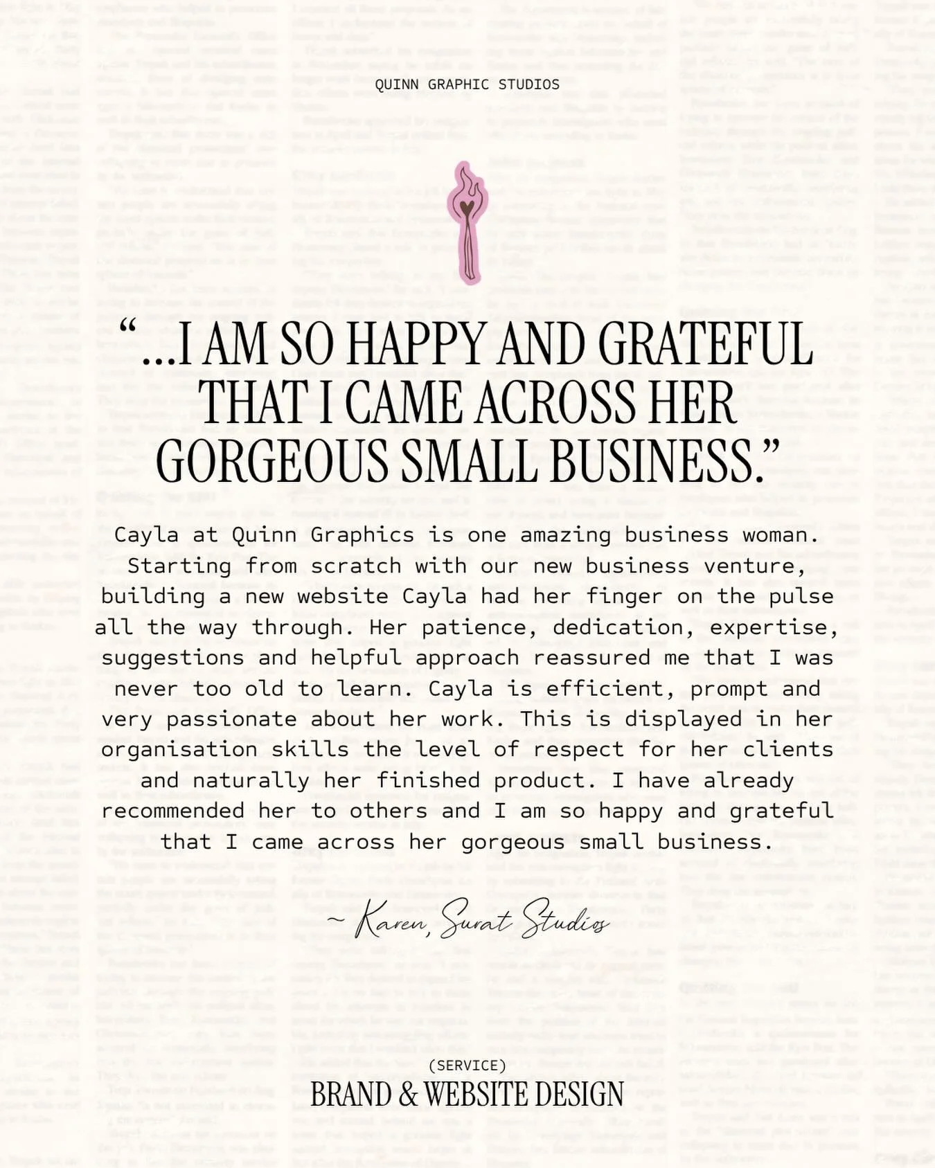 Client reviews will NEVER not make me emotional 🥺

Like&hellip; you trusted me with your business, your vision, your baby&hellip; and this is how you feel at the end of it??

I don&rsquo;t take that lightly. Ever.

This is why I do what I do ❤️&zwj;