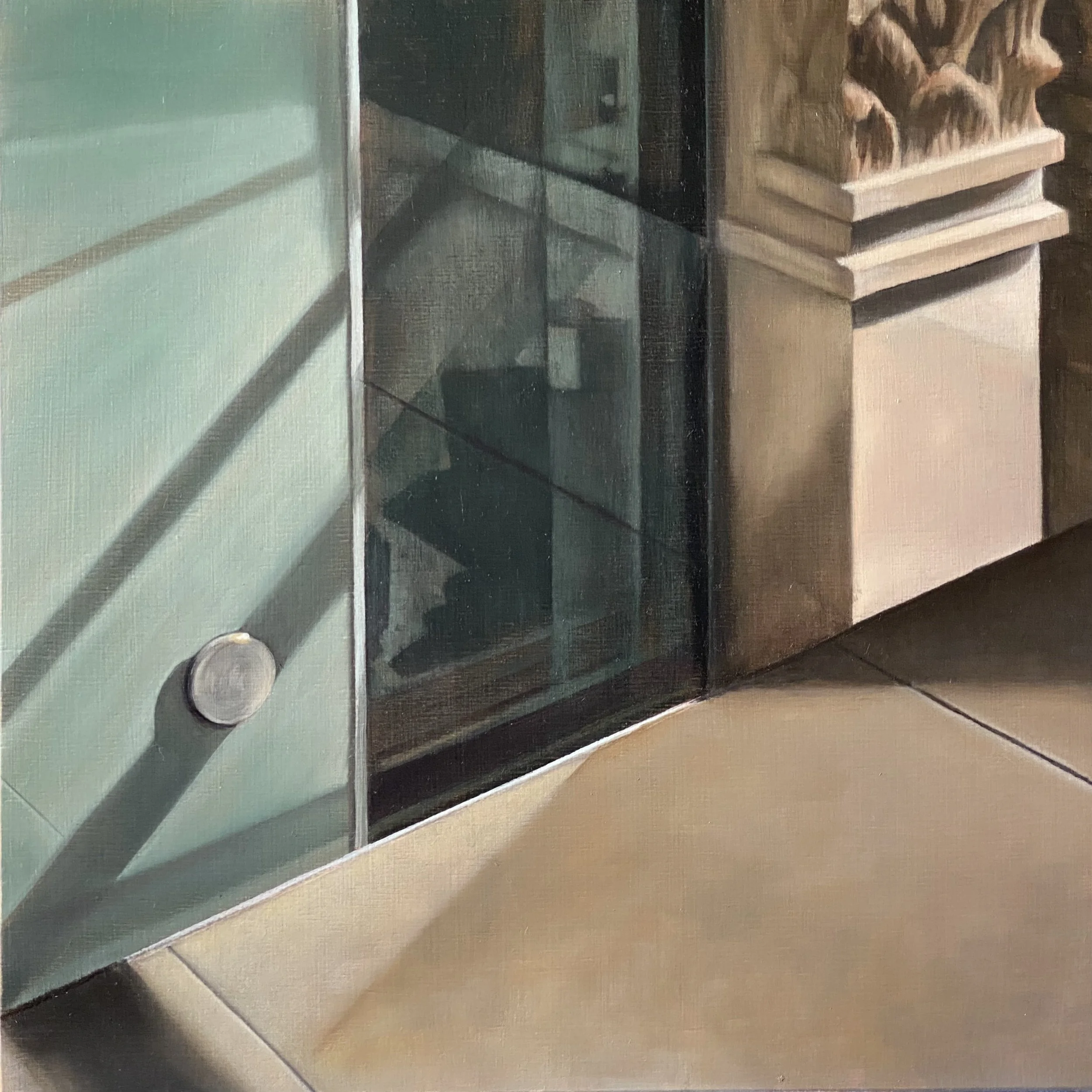 Thresholds (Balistrade), 2025, oil on panel, 300 x 300 mm.