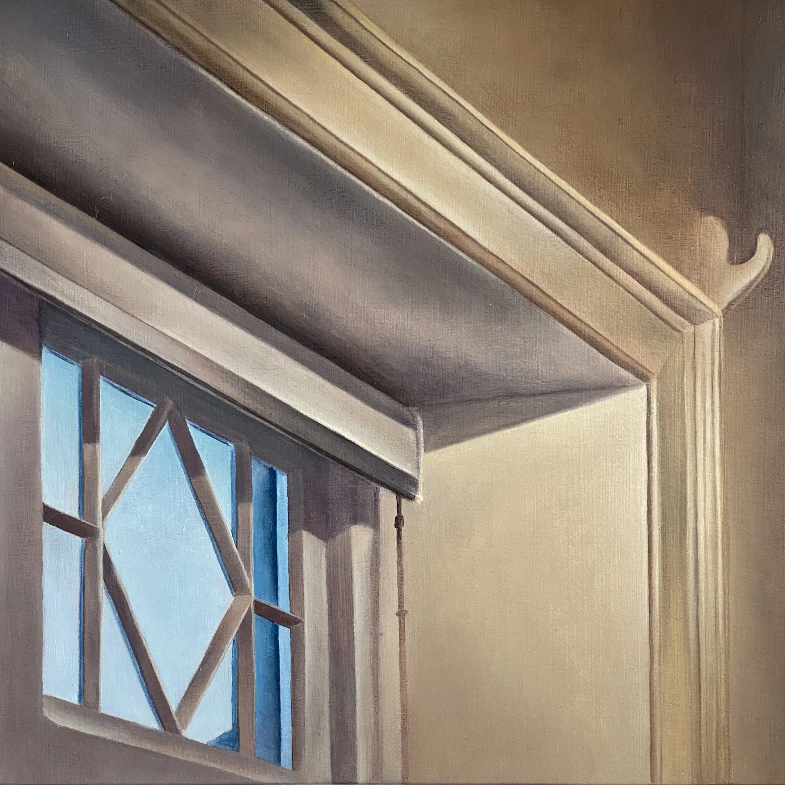 Thresholds (Hook), 2025, oil on panel, 300 x 300 mm.