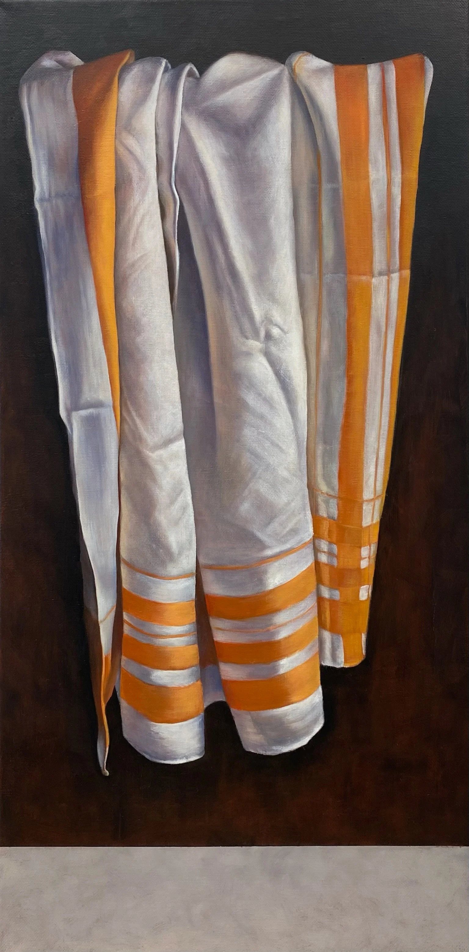 Reflections, 2024, oil on canvas, 600 x 300mm. Private collection.