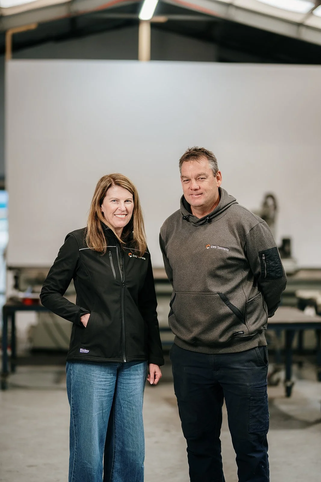 Dave and Barb in the CWS Tasmania workshop.