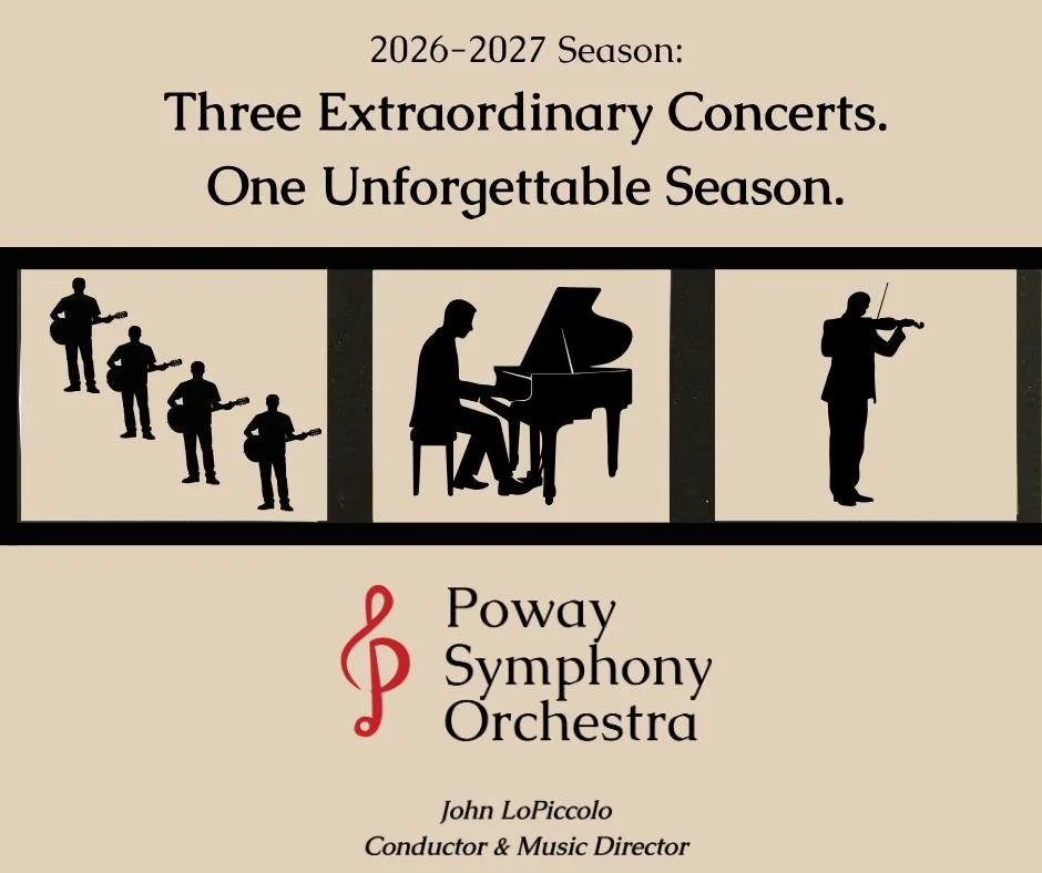 🎶 We&rsquo;re getting closer to the reveal of the Poway Symphony Orchestra&rsquo;s 2026&ndash;2027 Season!

Our new season will take you from festive Spanish traditions to the great Romantic masters, with spectacular music and three outstanding gues