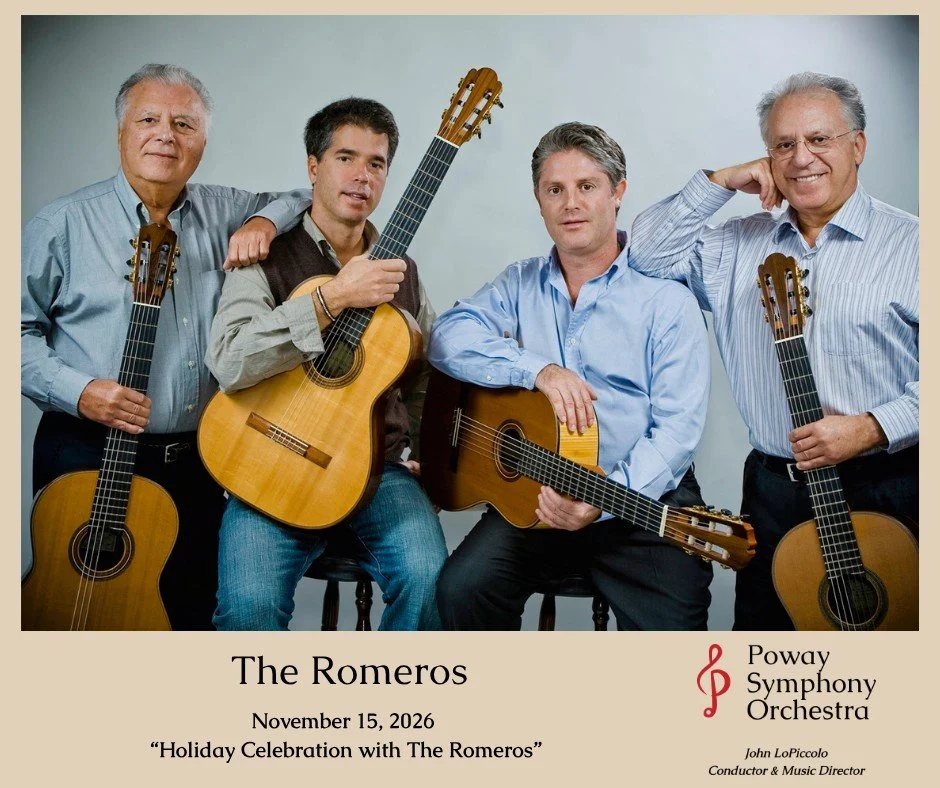 The 2026-2027 season opens with a legend. 

For more than six decades, The Romeros have captivated audiences around the world with their extraordinary artistry, passion and unmistakable Spanish guitar tradition.

On November 15, the legendary guitar 