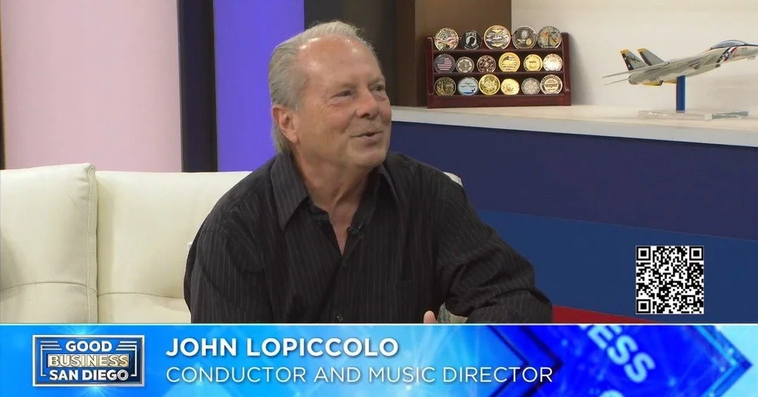 Check out our Maestro, John LoPiccolo, conductor and music director, on KUSI&rsquo;s &ldquo;Good Business San Diego&rdquo; show this morning! 

He went on the air LIVE to talk about the Poway Symphony Orchestra and our upcoming concert, &ldquo;Holida