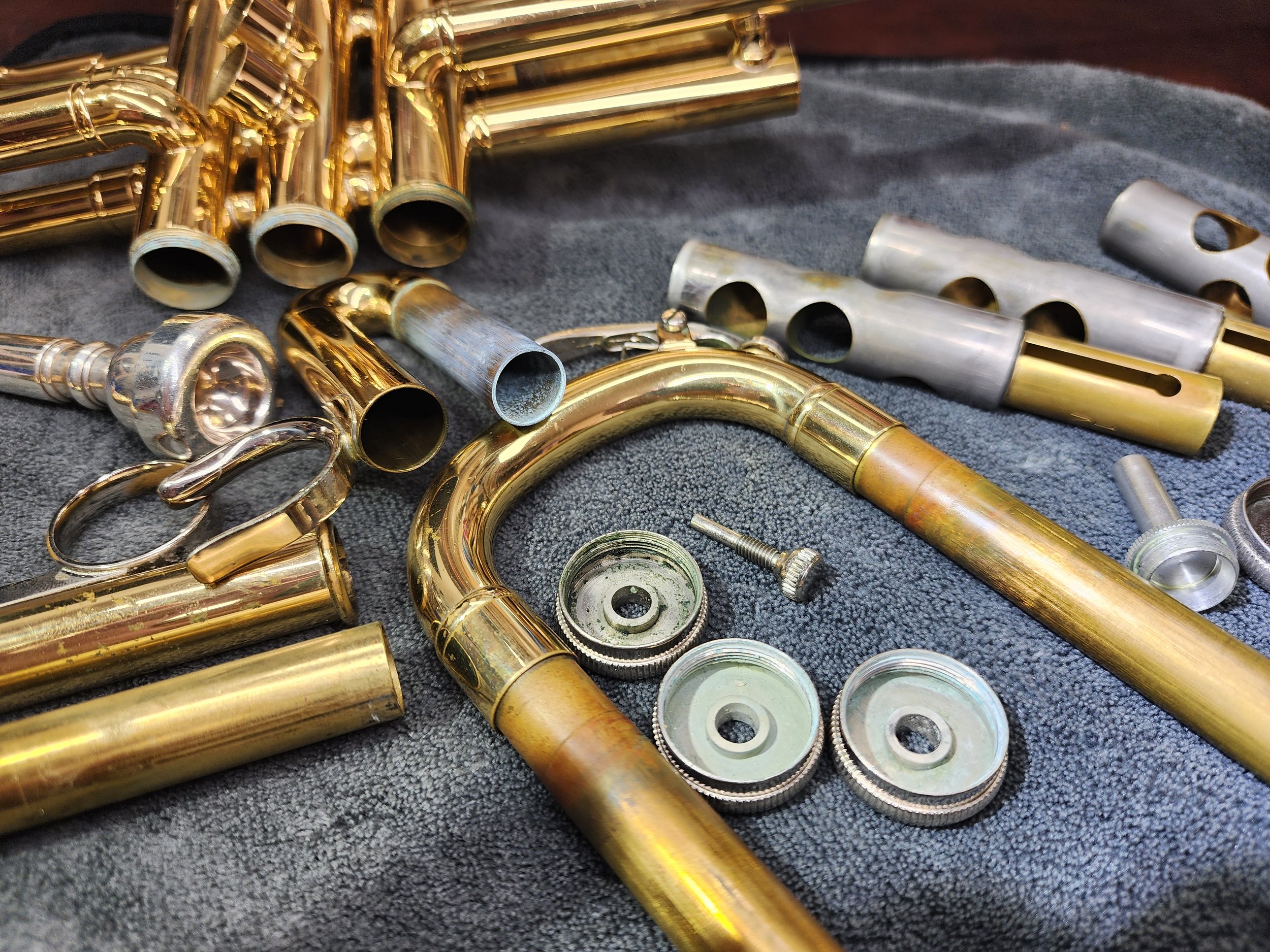 Trumpet before cleaning