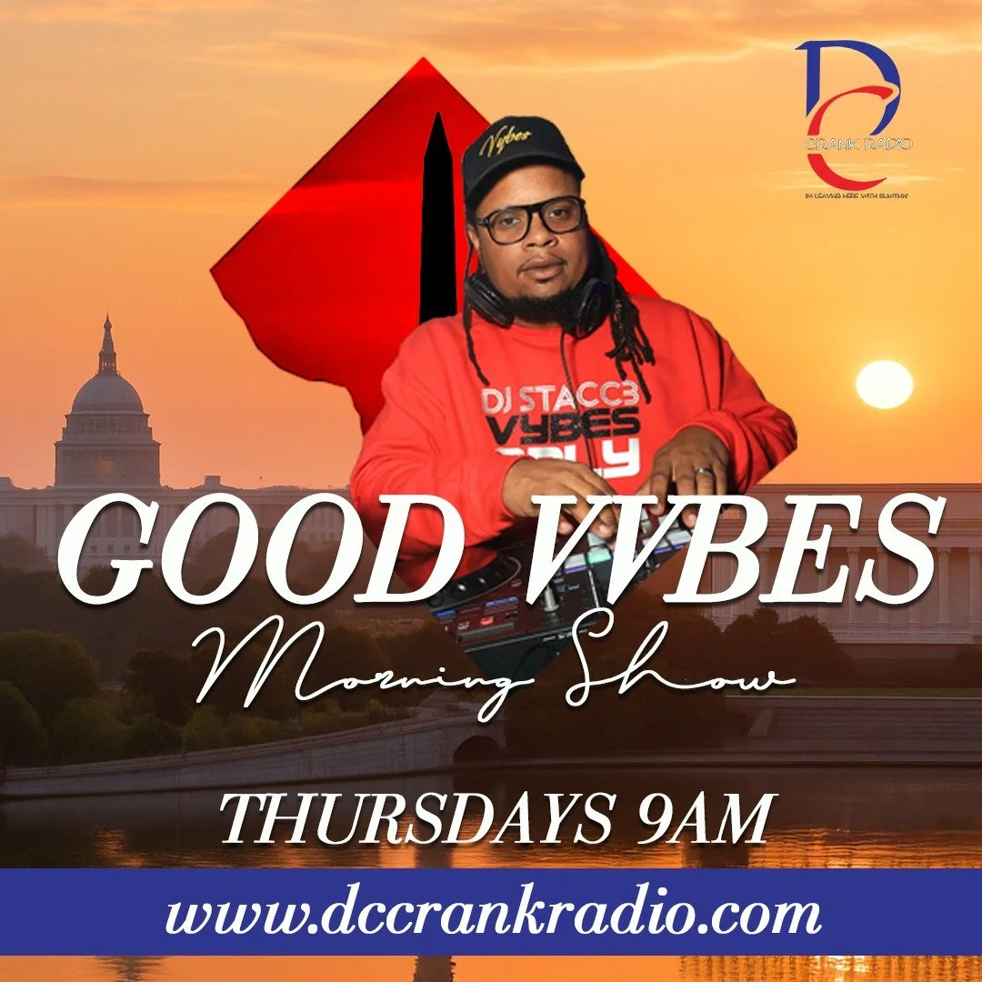 ☀️ Start your day with the Good Vibes Morning Show on DC Crank Radio @dccrankradio
Every Thursday at 9AM EST, catch DJ Stacc3 bringing the energy 🎶🔥
Tune in live at 👉 www.dccrankradio.com
 🚀

#GoodVibesMorningShow #DCCrankRadio #DJStacc3 #Morning