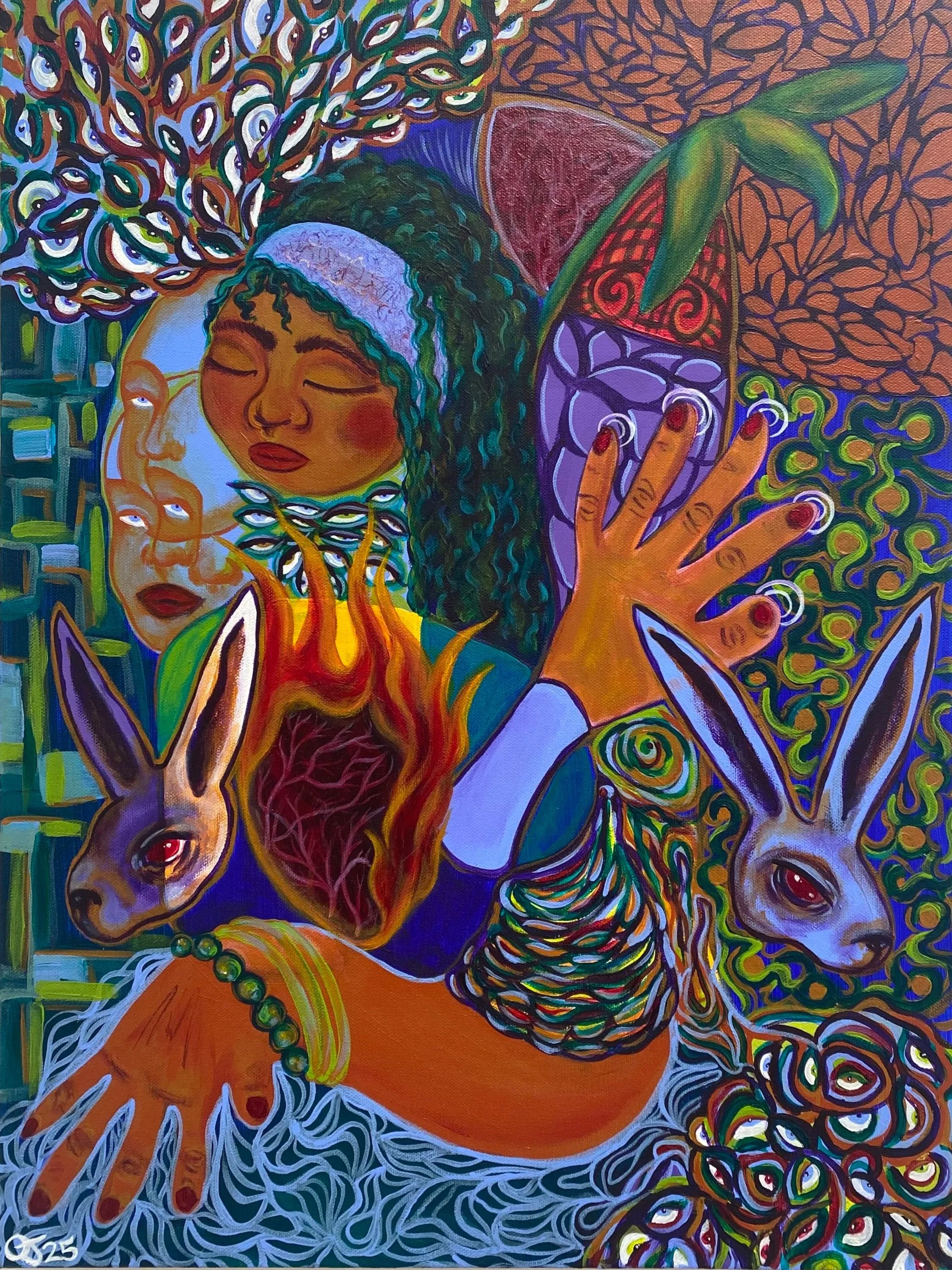 "Protectors" acrylic on canvas 18x24"