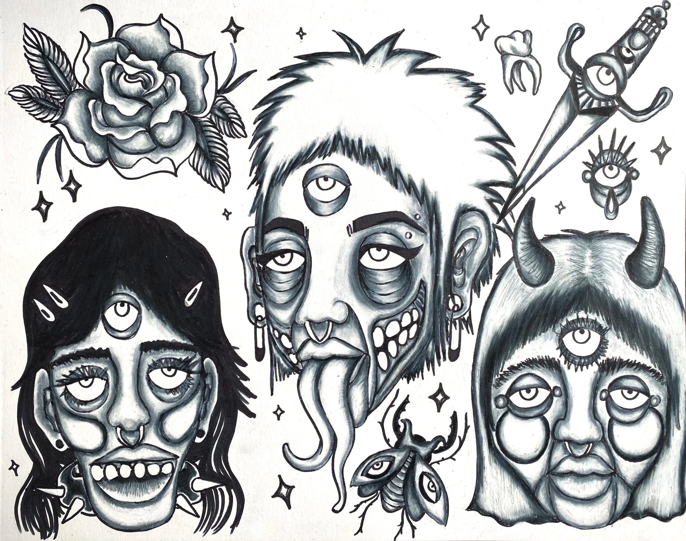 "Untitled" colored pencil and ink on bristol board 11x14"