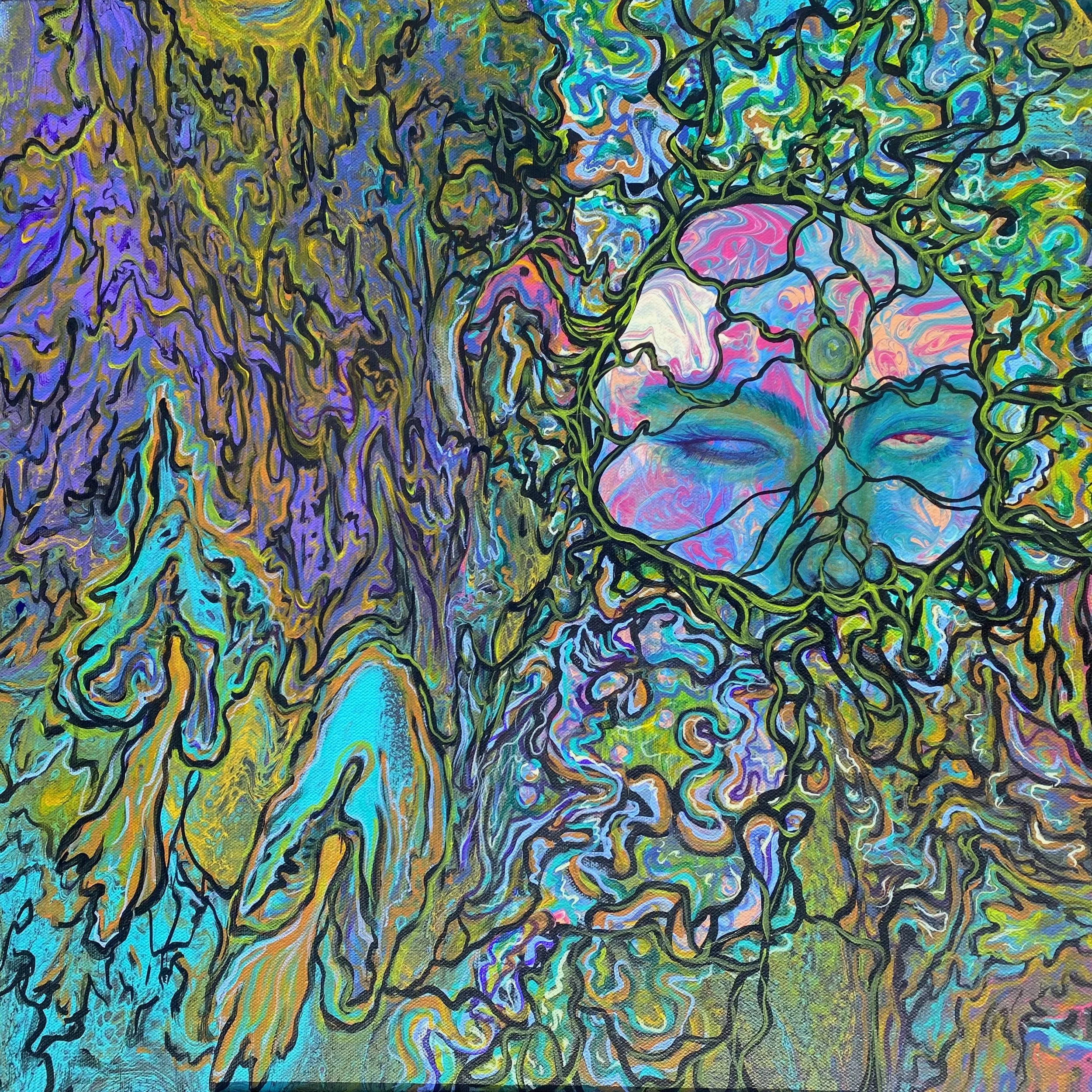 "Reticular Integration" acrylic on canvas 20x20"