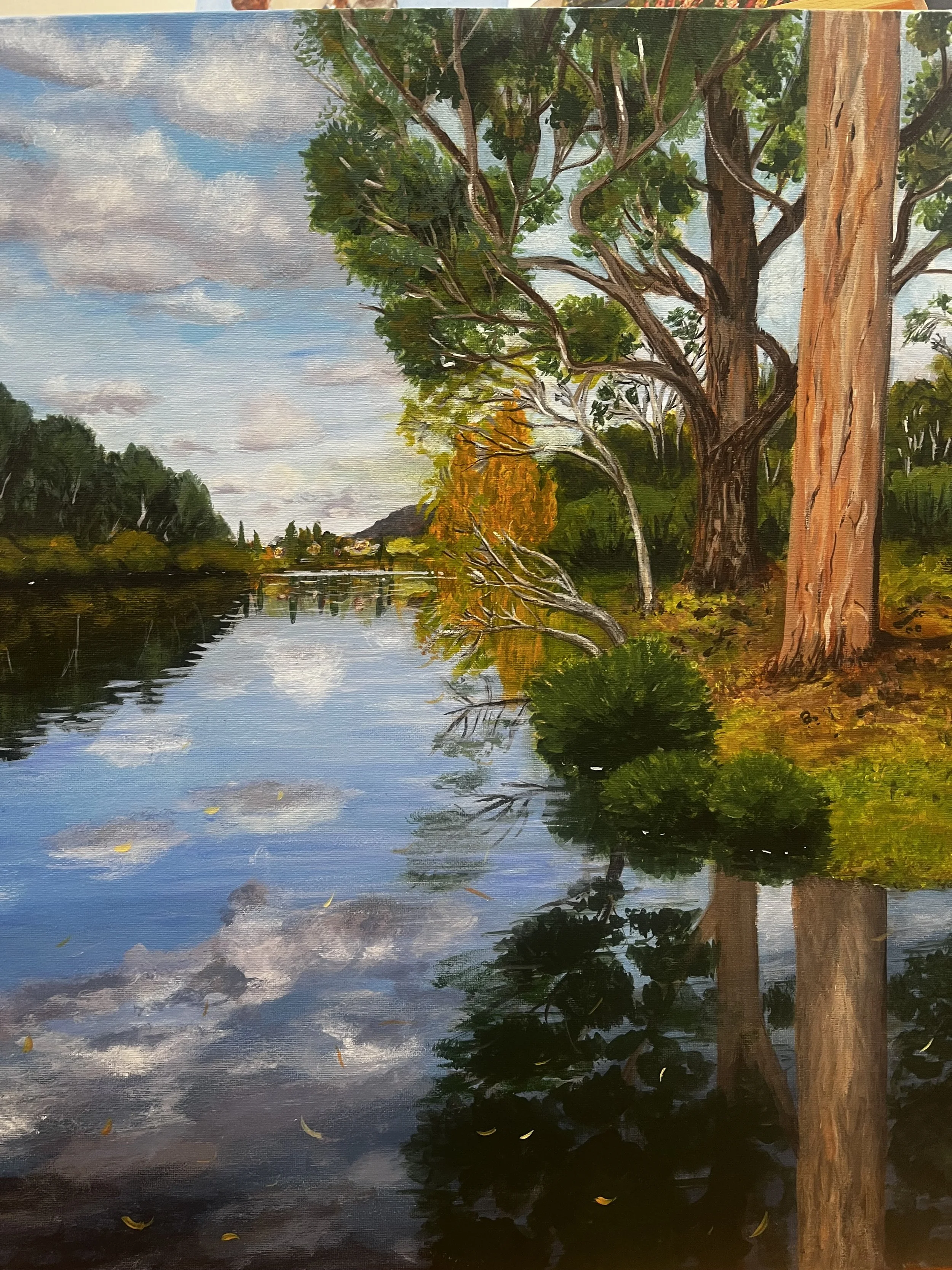 Painting of River scene near New Norfolk