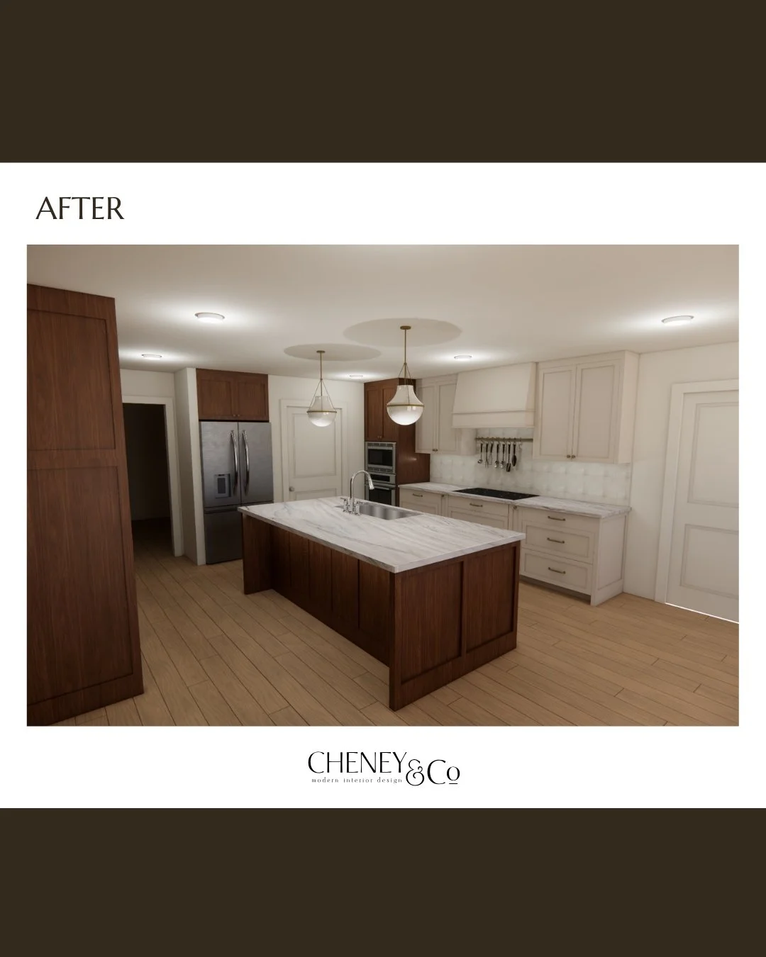 There's something so fun about seeing a space change like this.✨ And I can't wait to see this kitchen come to life!

What you're seeing here started very differently (swipe through for the before).

Renderings are one of the ways I help clients see t