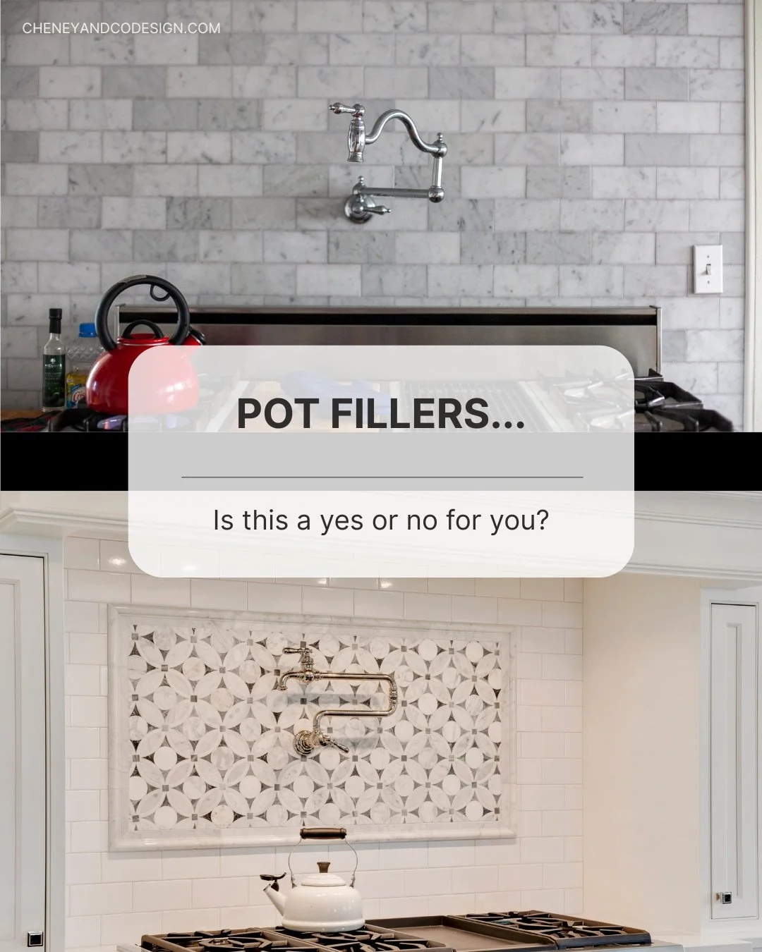 Pot fillers seem to be one of those controversial kitchen features that people either love or never use.

I have had several conversations about them lately, and honestly, I can see both sides.

I have never put one in my own homes, and I have not pe
