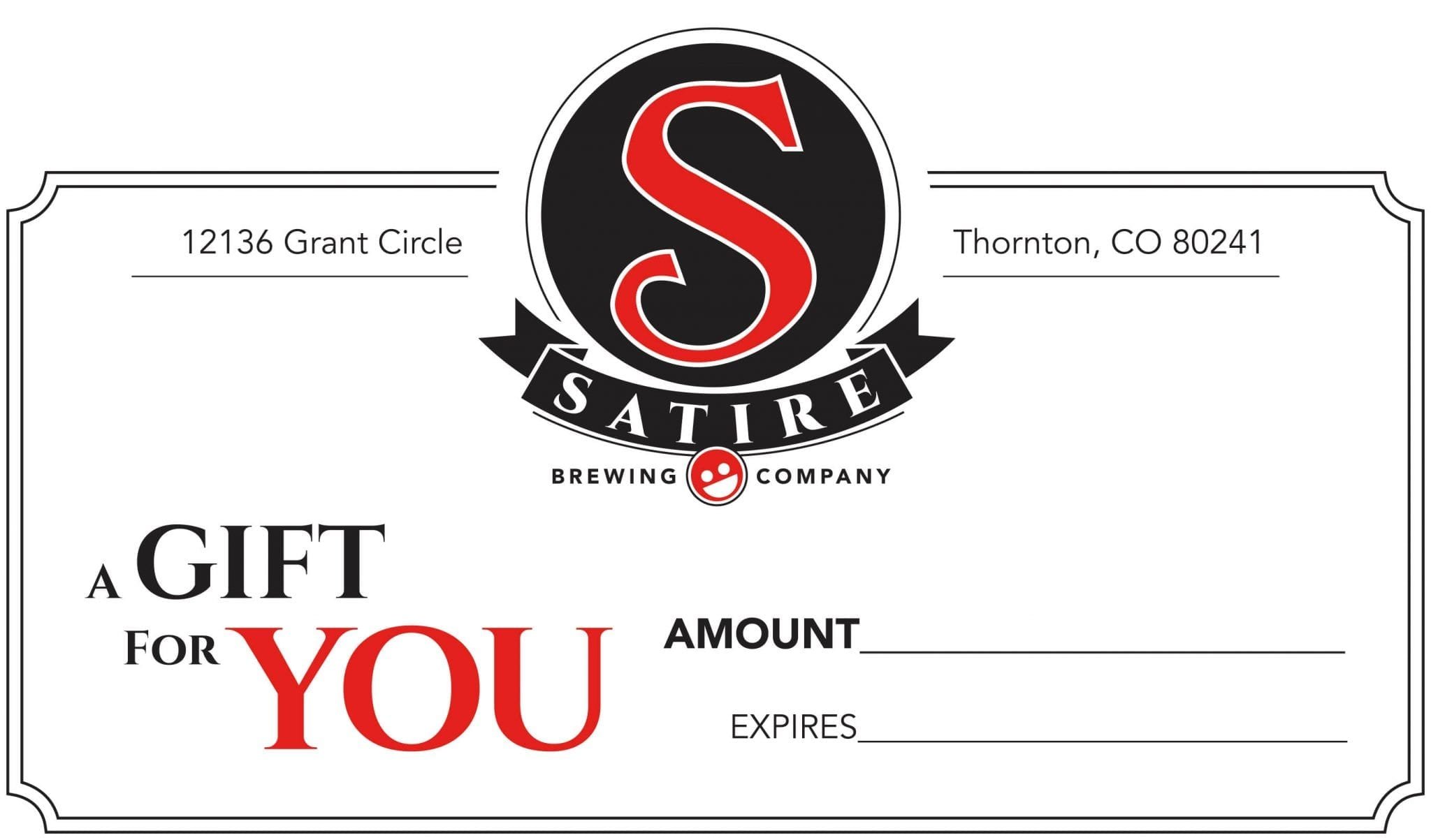 Satire Brewing Company Gift Certificates