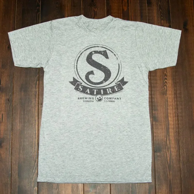 Light Grey-satire-brewing-company-logo-tshirt