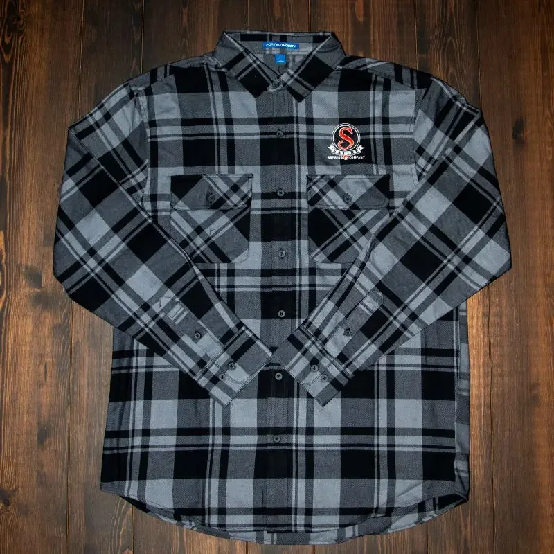 Satire Port Authority Flannel Shirt Grey & Black