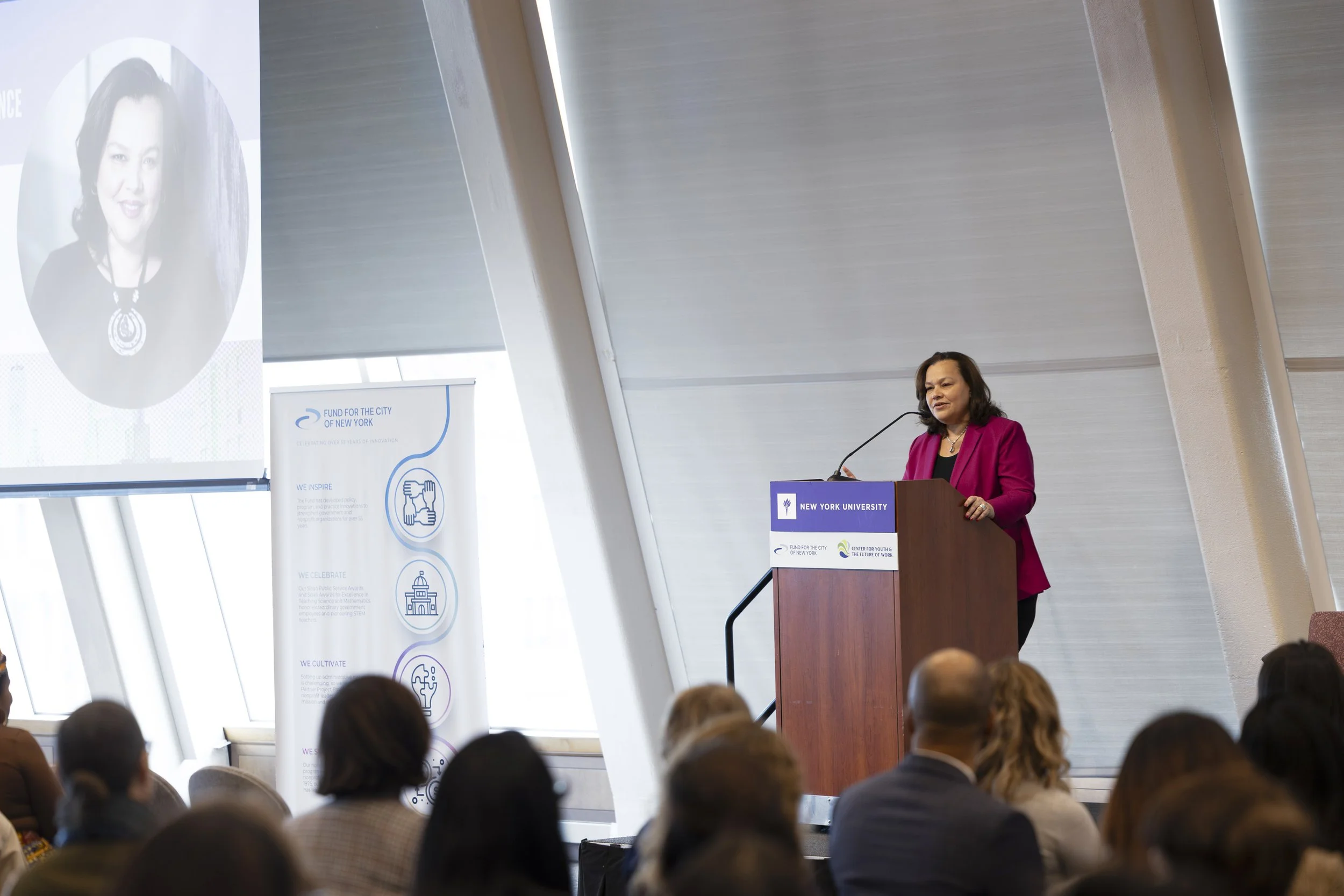 Dr. Nieves addressing attendees at Innovation Conference.