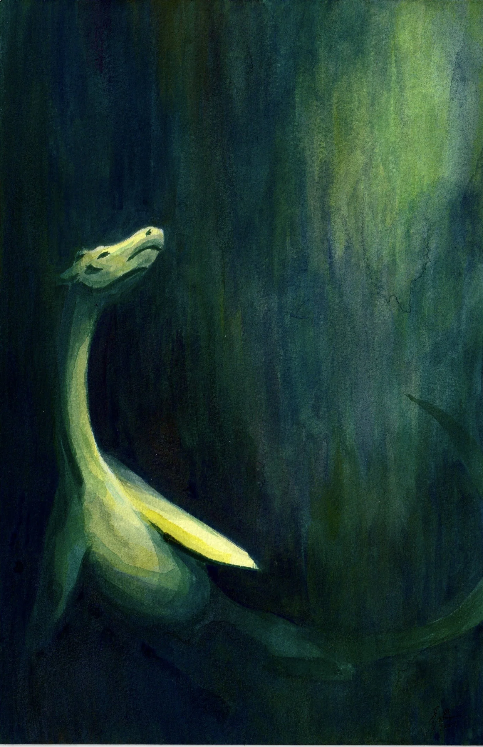 Nessie, gouache, 2024