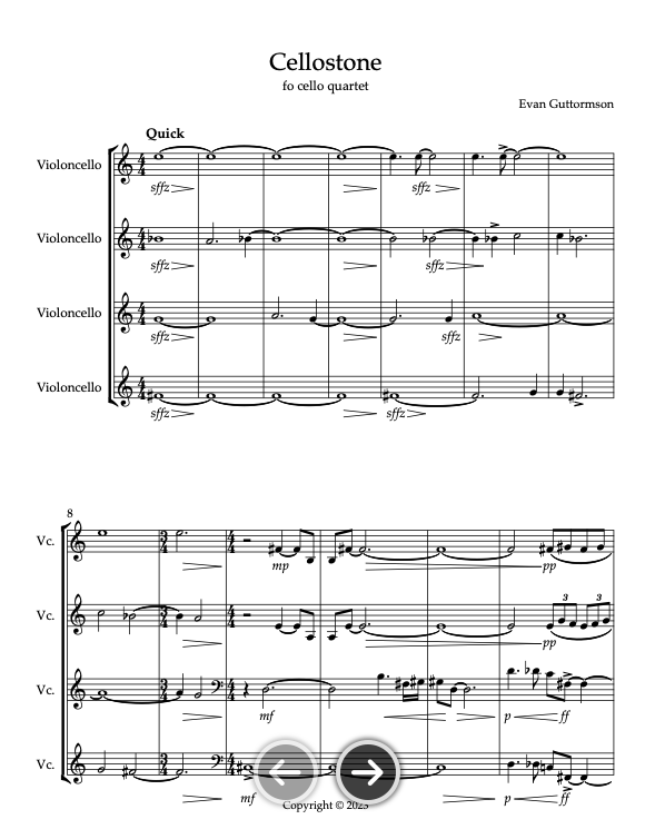 Cellostone (2023) (for cello quartet)