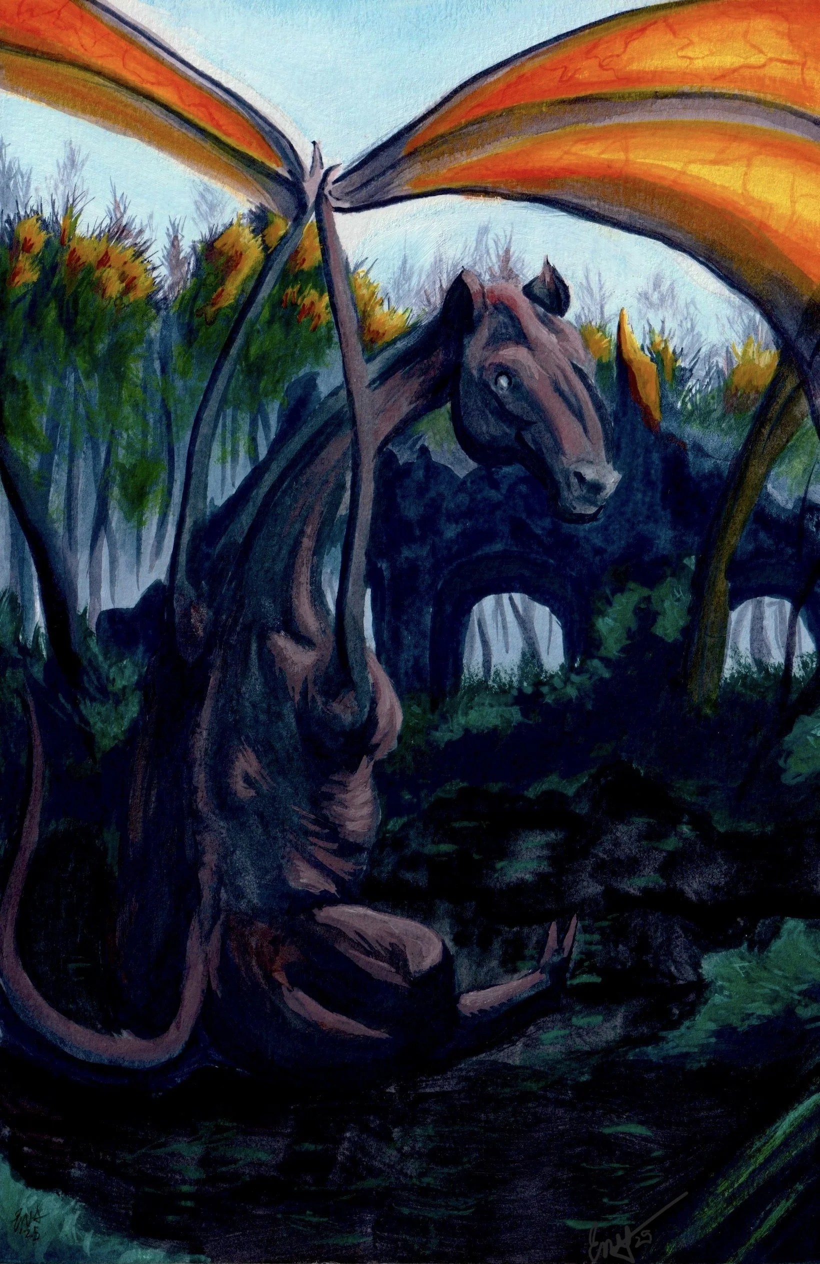 Jersey Devil, gouache, 2024