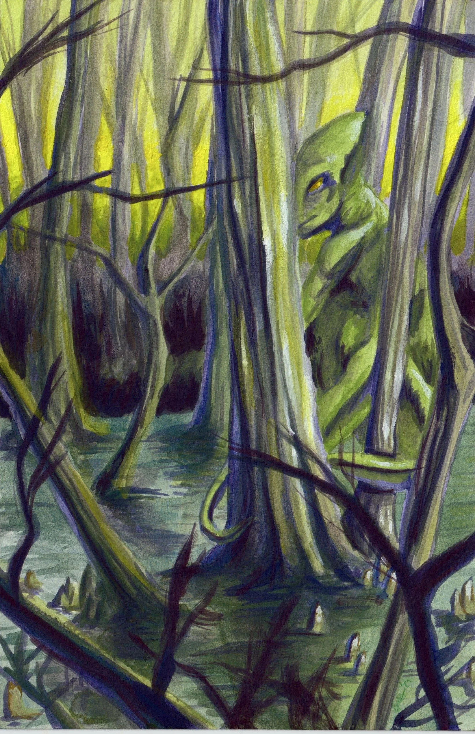 Scape Ore Swamp, gouache, 2024