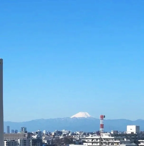 Mount Fuji from the room in the morning
