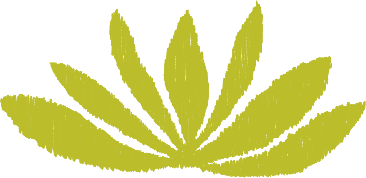 A stylized illustration of a cannabis leaf in green on a black background.