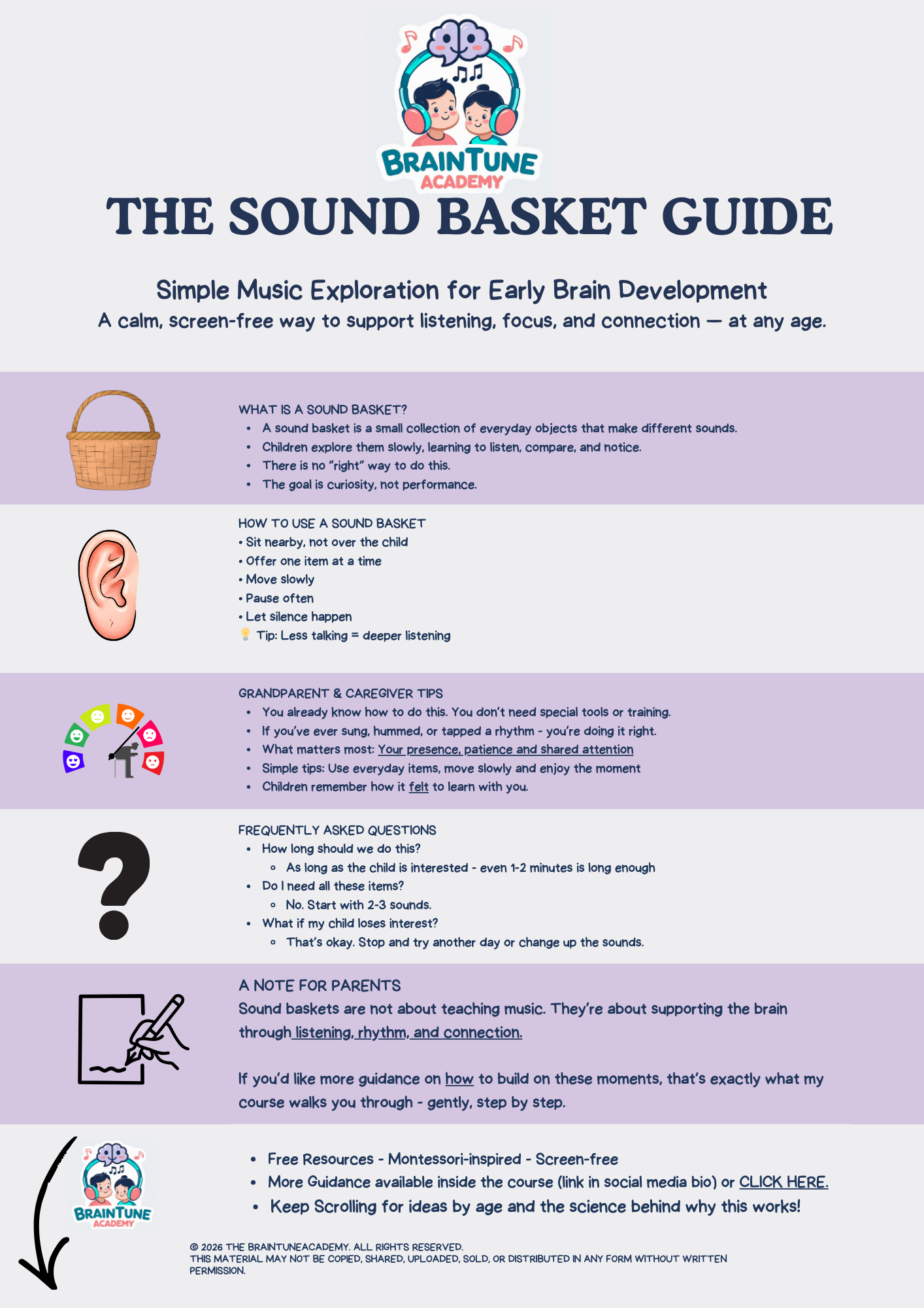 The Sound Basket Guide Free Printable (Ages 0-3)