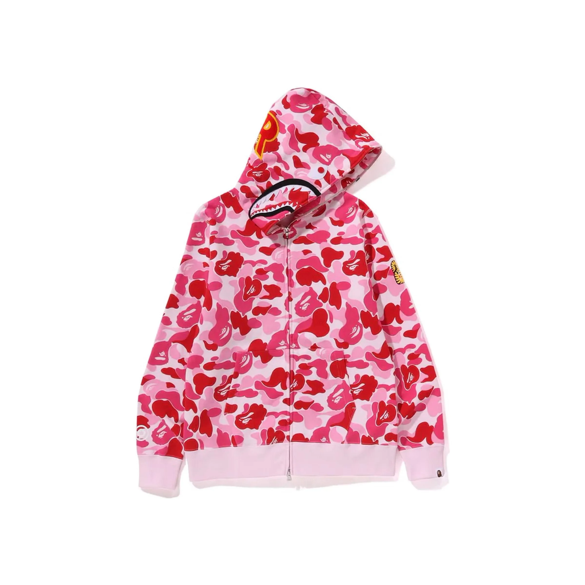 Bape ABC Camo Shark PONR Full Zip Hoodie Pink