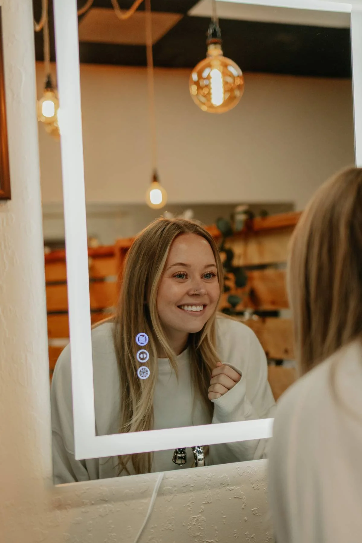 Client looking at their results