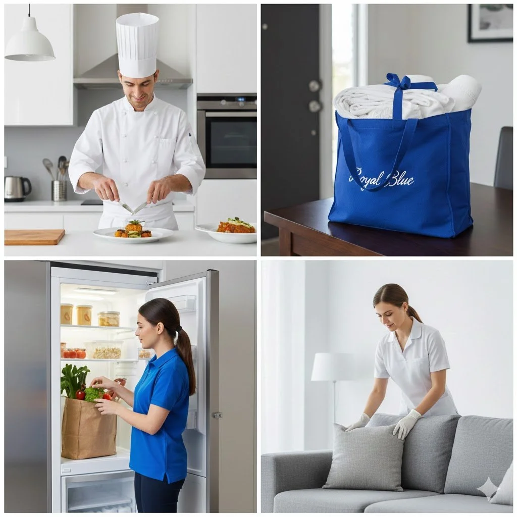 The Royal Blue lifestyle management guarantee for luxury home cleaning and personal chef services in Cincinnati.