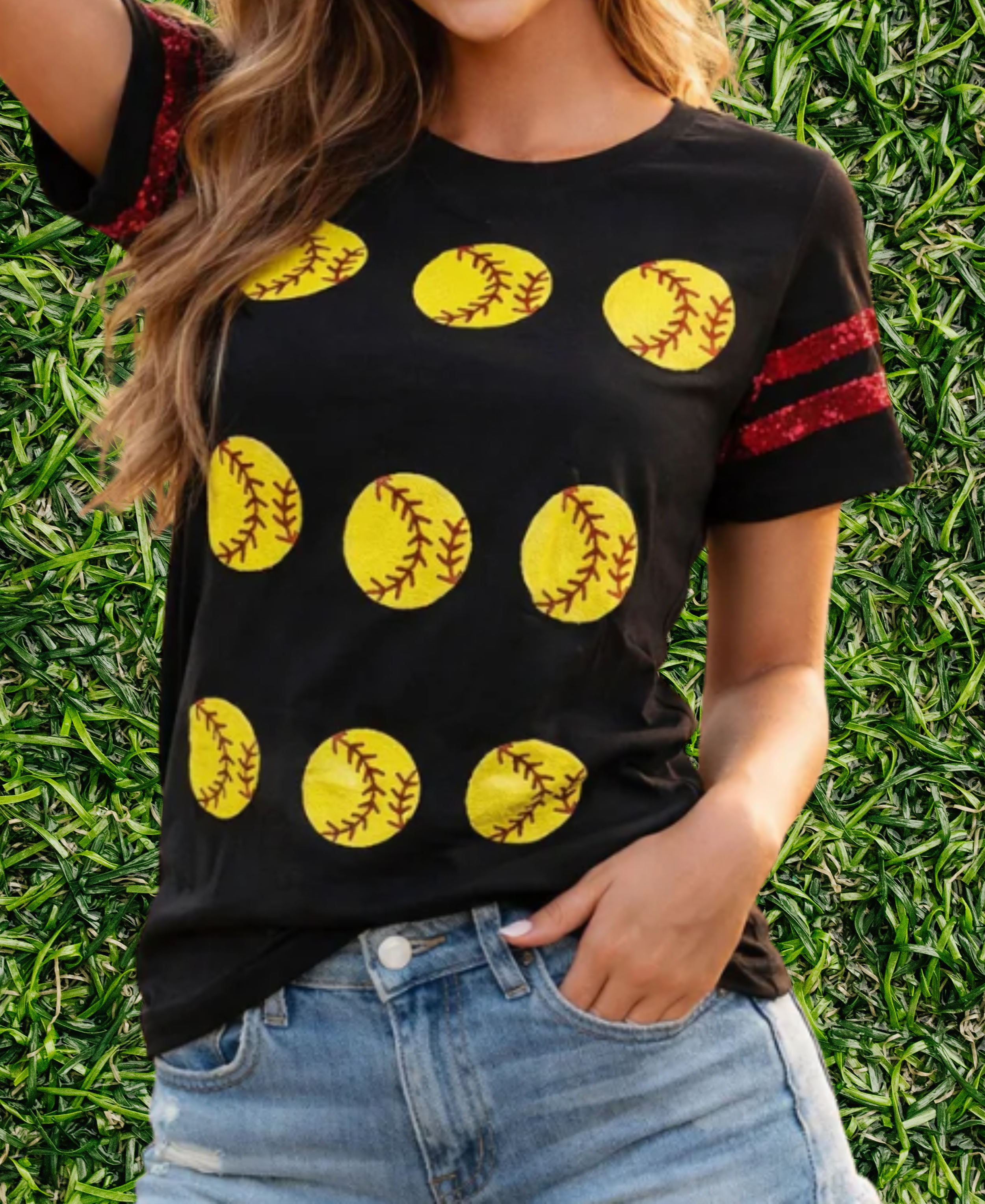 Sequin Varsity Softball Shirt