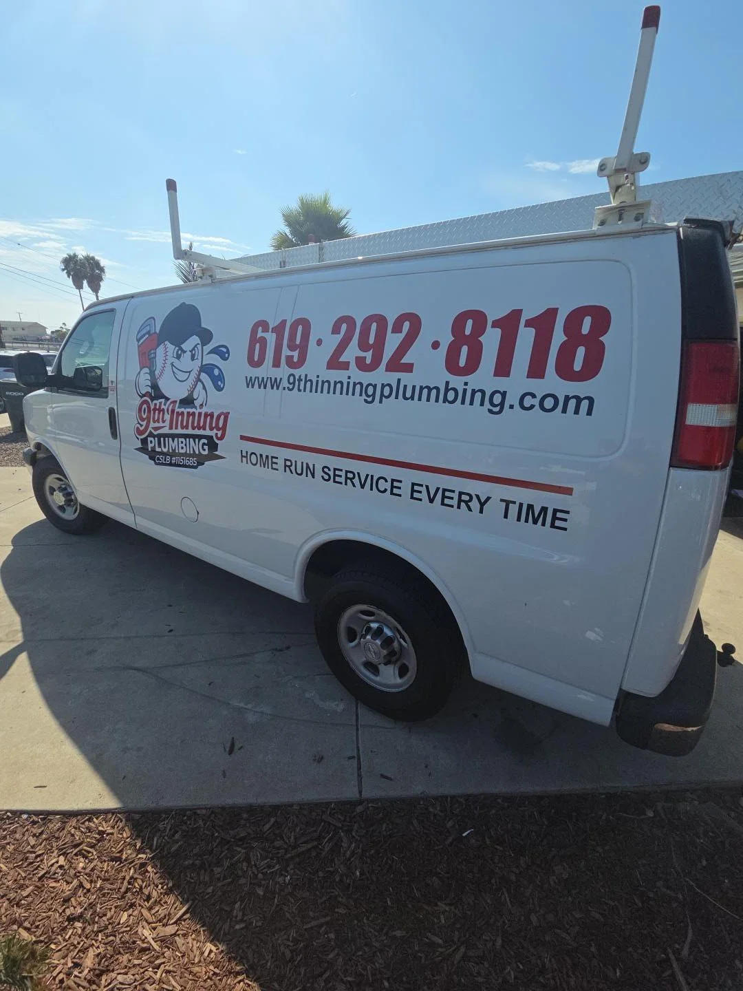 9th Inning Plumbing service van in San Diego for residential plumbing repair