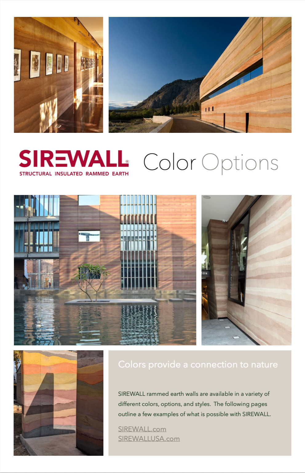 Cover page of brochure for SIREWALL color options