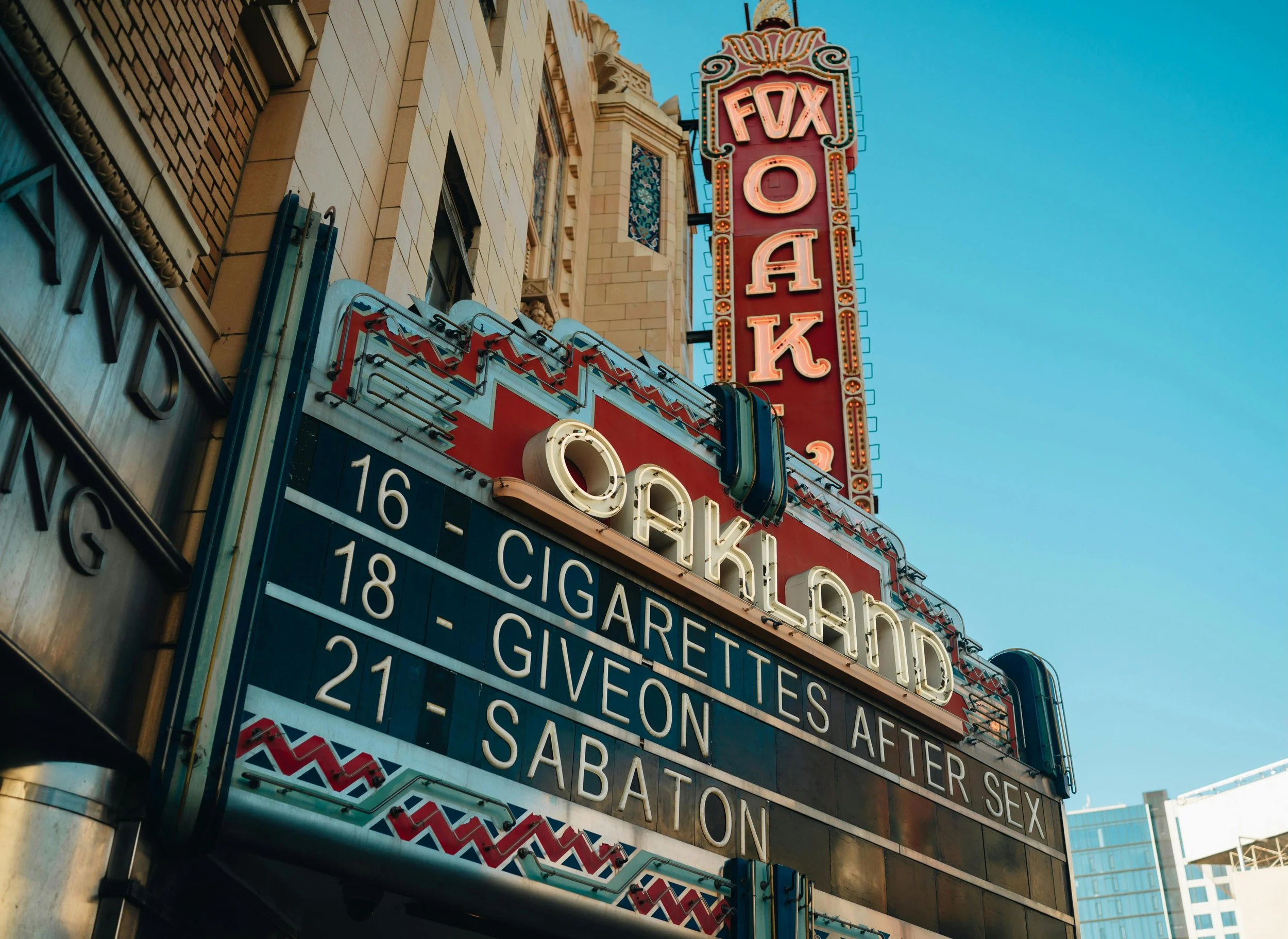 “Fox Theater sign in Oakland, California (East Bay).”