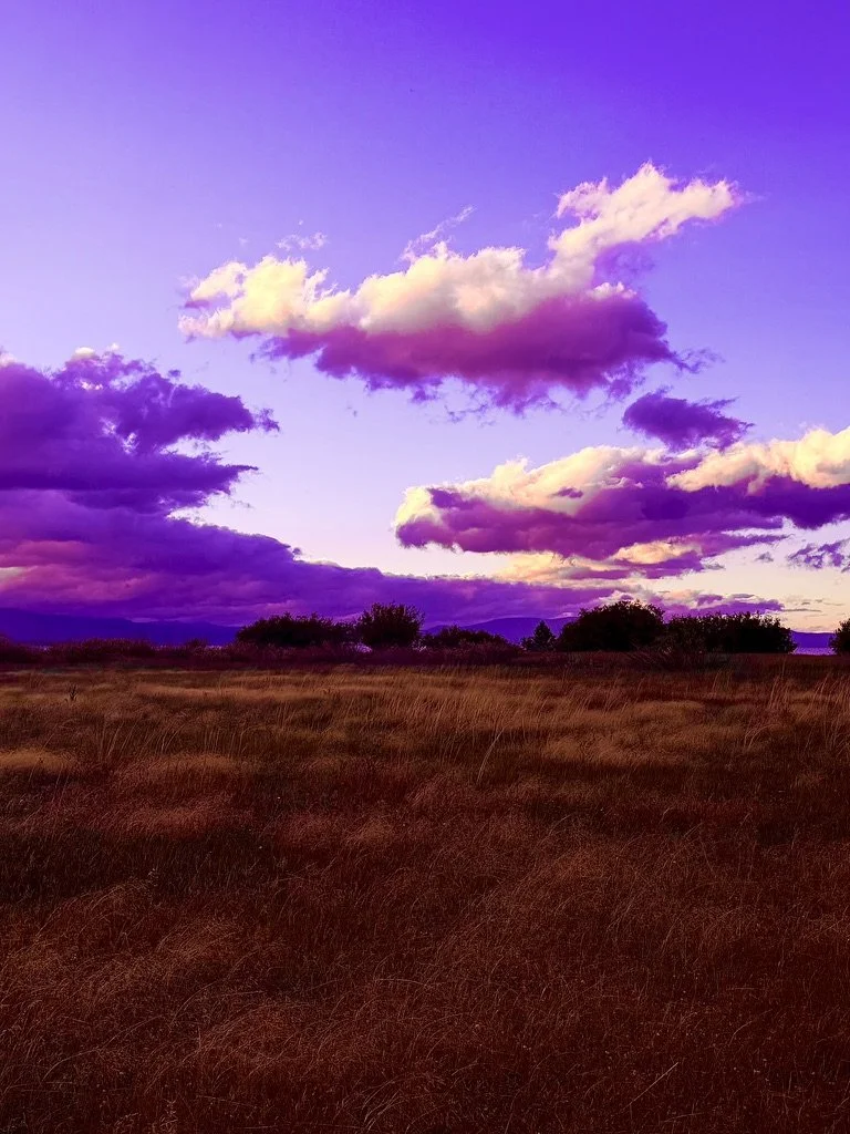 A beautiful sky with clouds over a field - a depiction of the natural order of how things are, what we see more clearly as we awaken into deeper consciousness