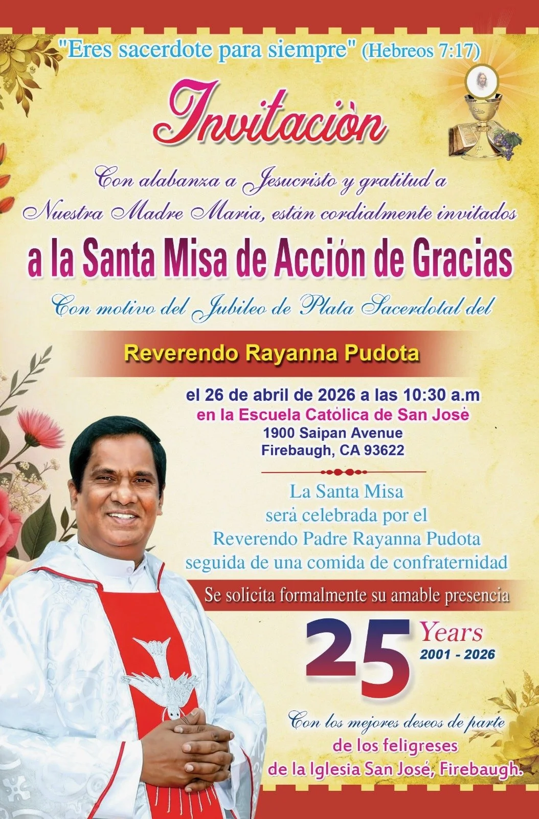 Eres sacerdote para siempre