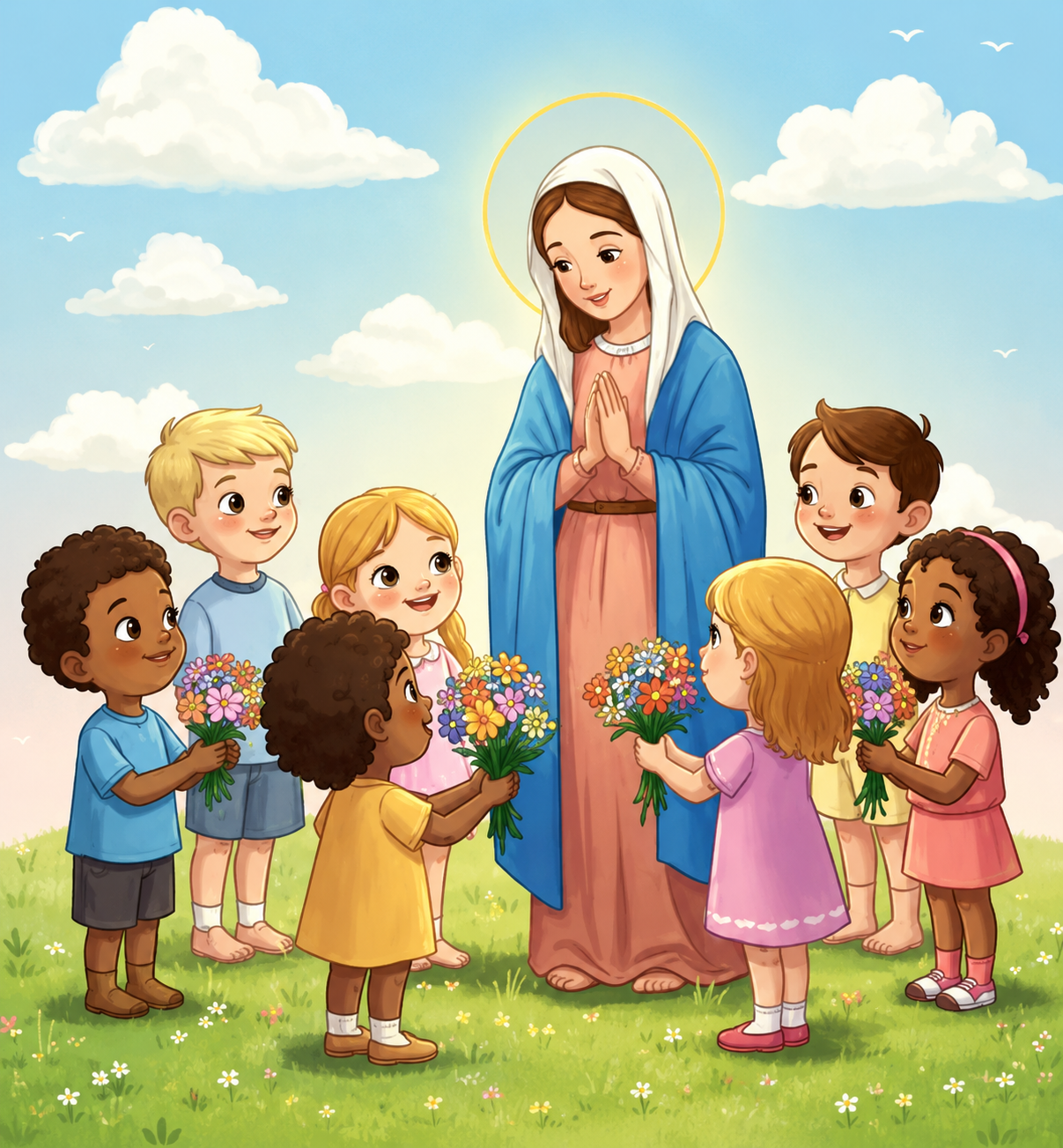 Honoring Our Blessed Mother with Flowers