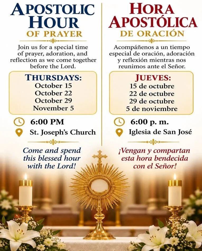 Join us for a special time of prayer, adoration, and reflection as we come together before the Lord.