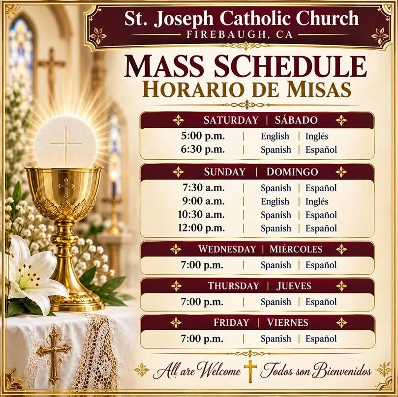 St. Joseph Catholic Church Mass Schedule