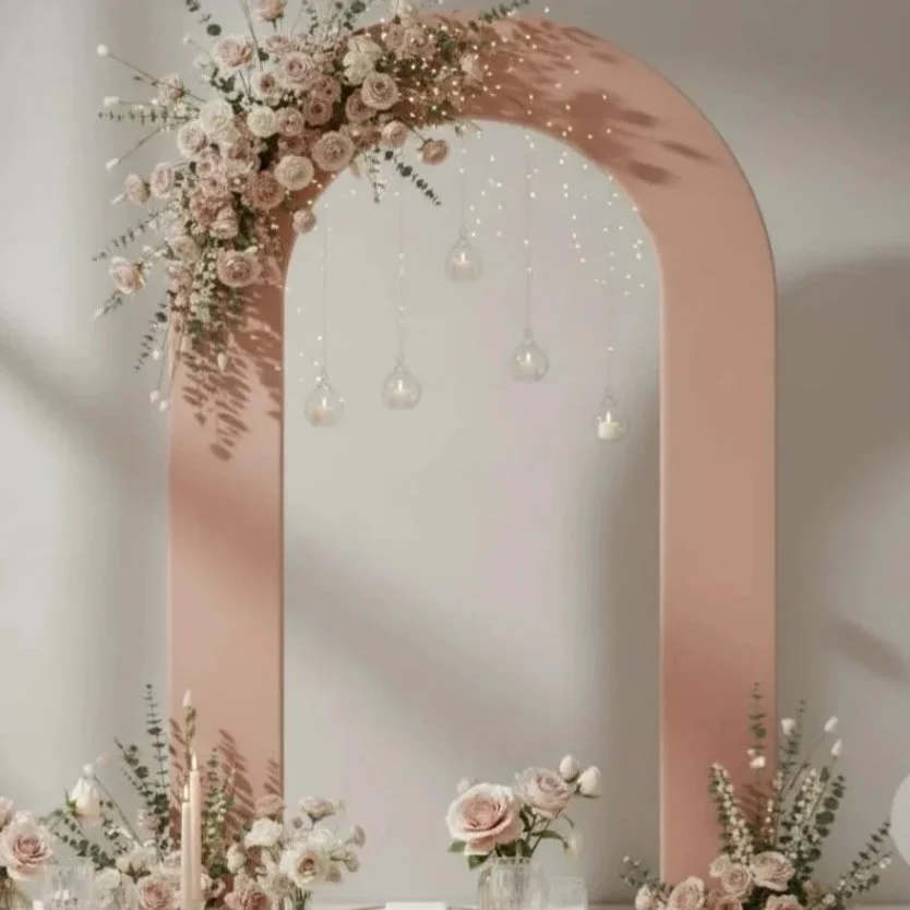 Open Center Blush Backdrop Cover