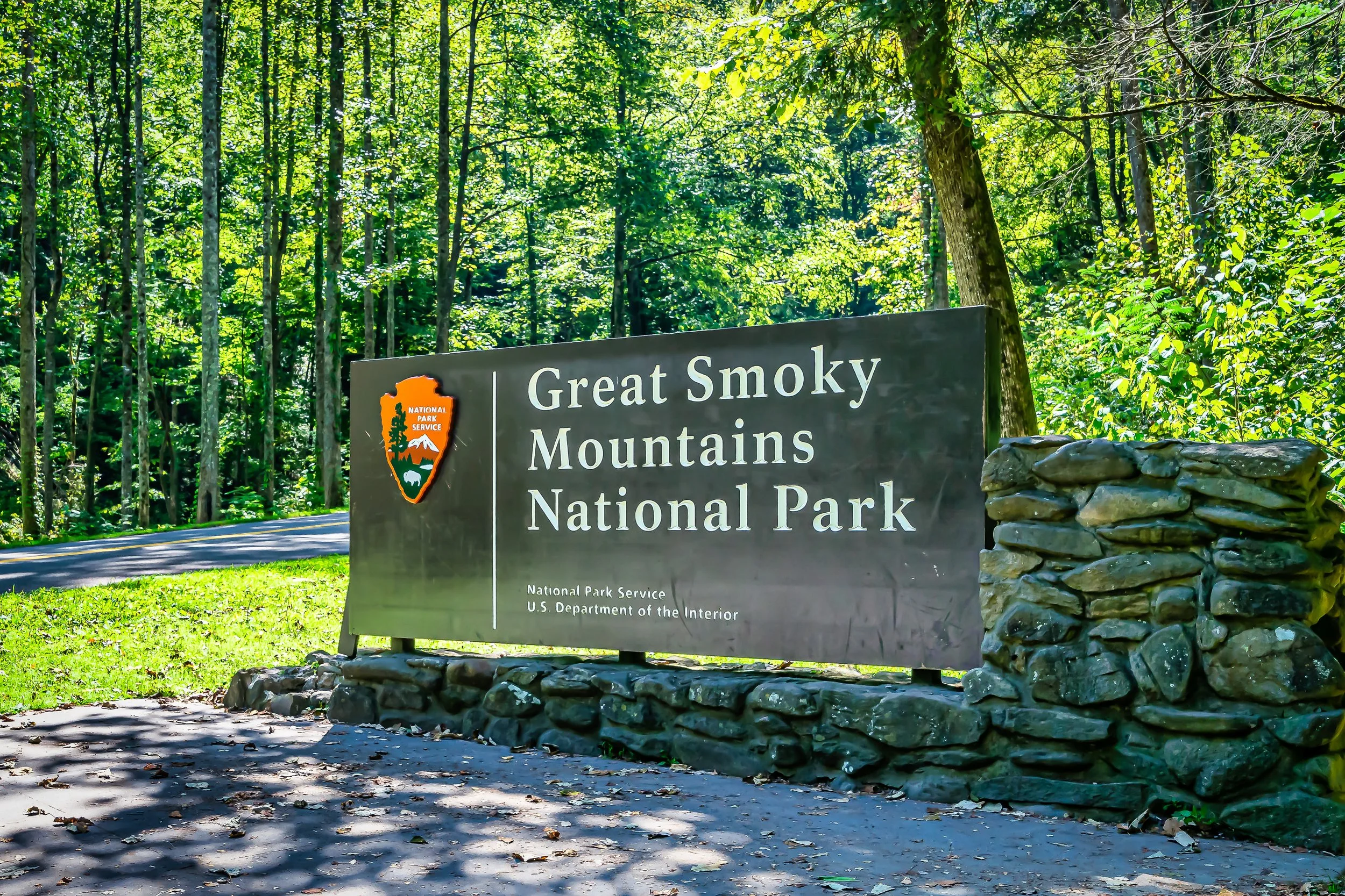 Great Smoky Mountains National Park entrance sign