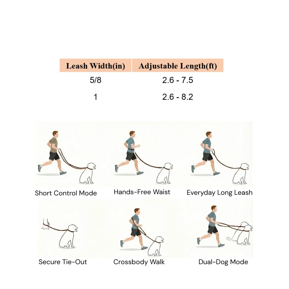 6-Way Transformable Leash Mocha