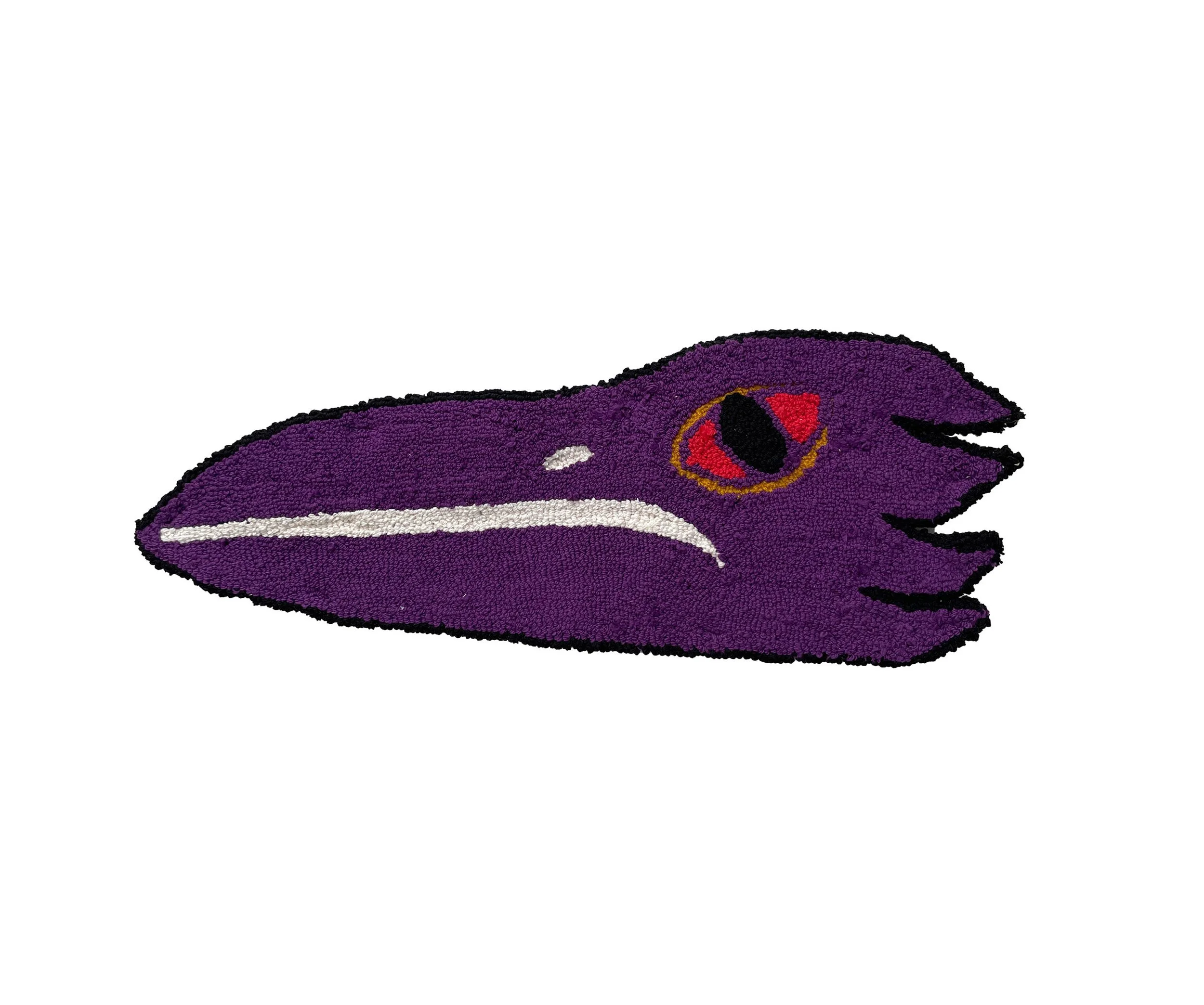 Raven / cotton yarn mounted on plywood
21 x 8"