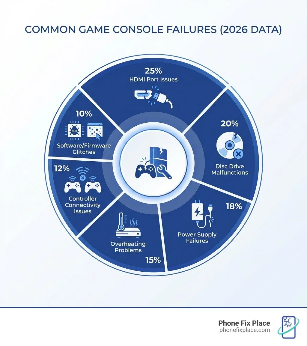 infographic showing common game console failures