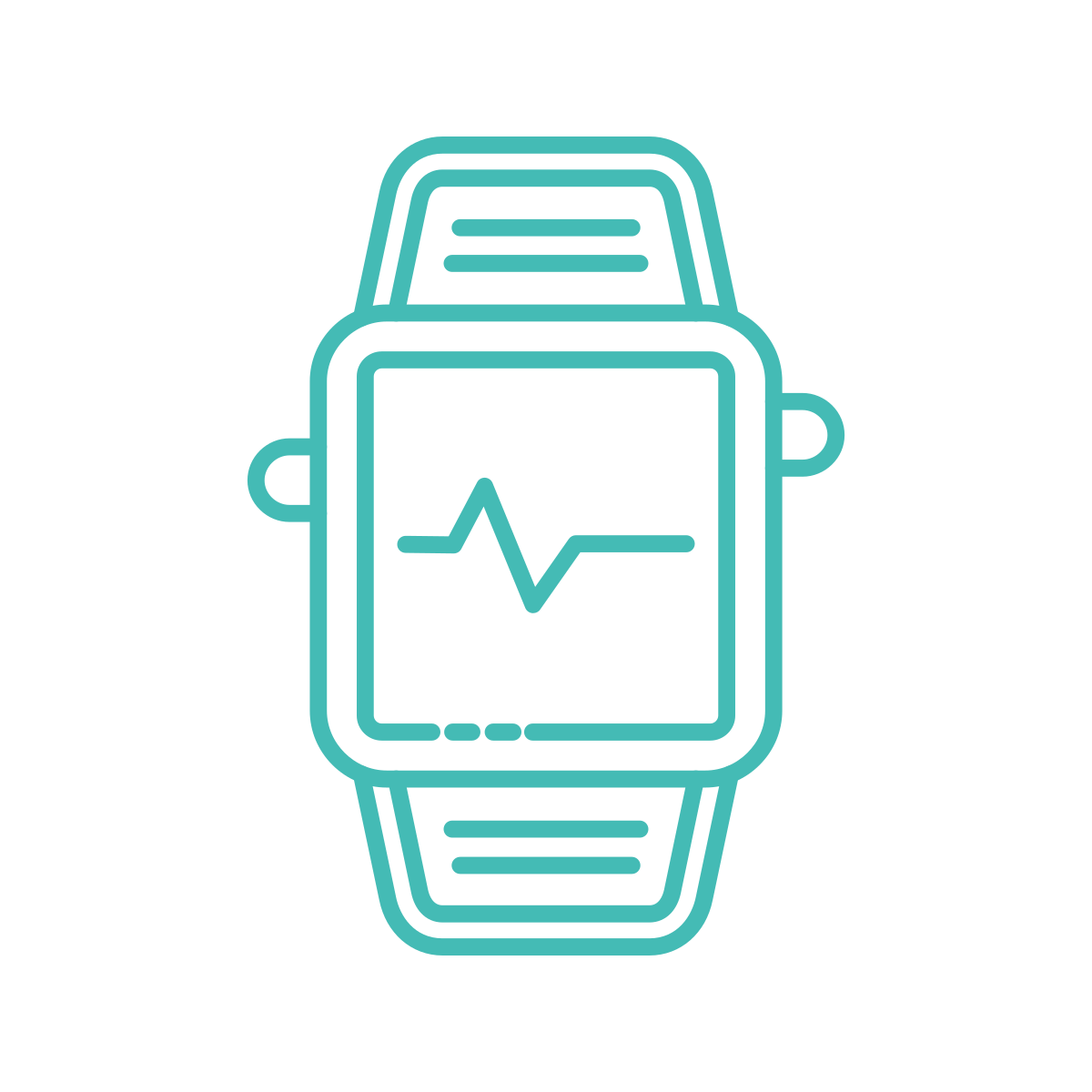 Digital smartwatch displaying a heart rate graph on a black background.