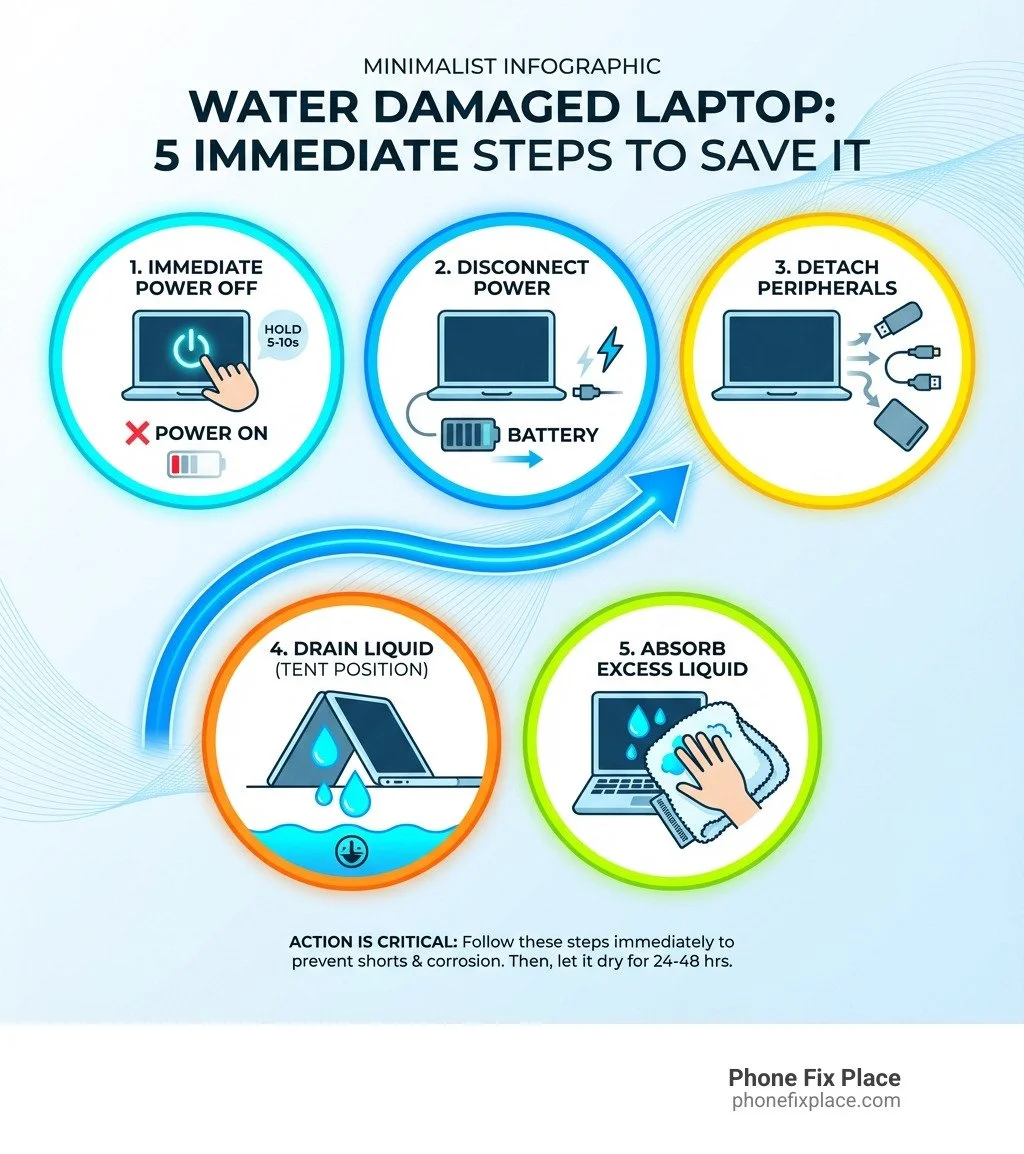 Quick steps on how to fix a water-damaged laptop.