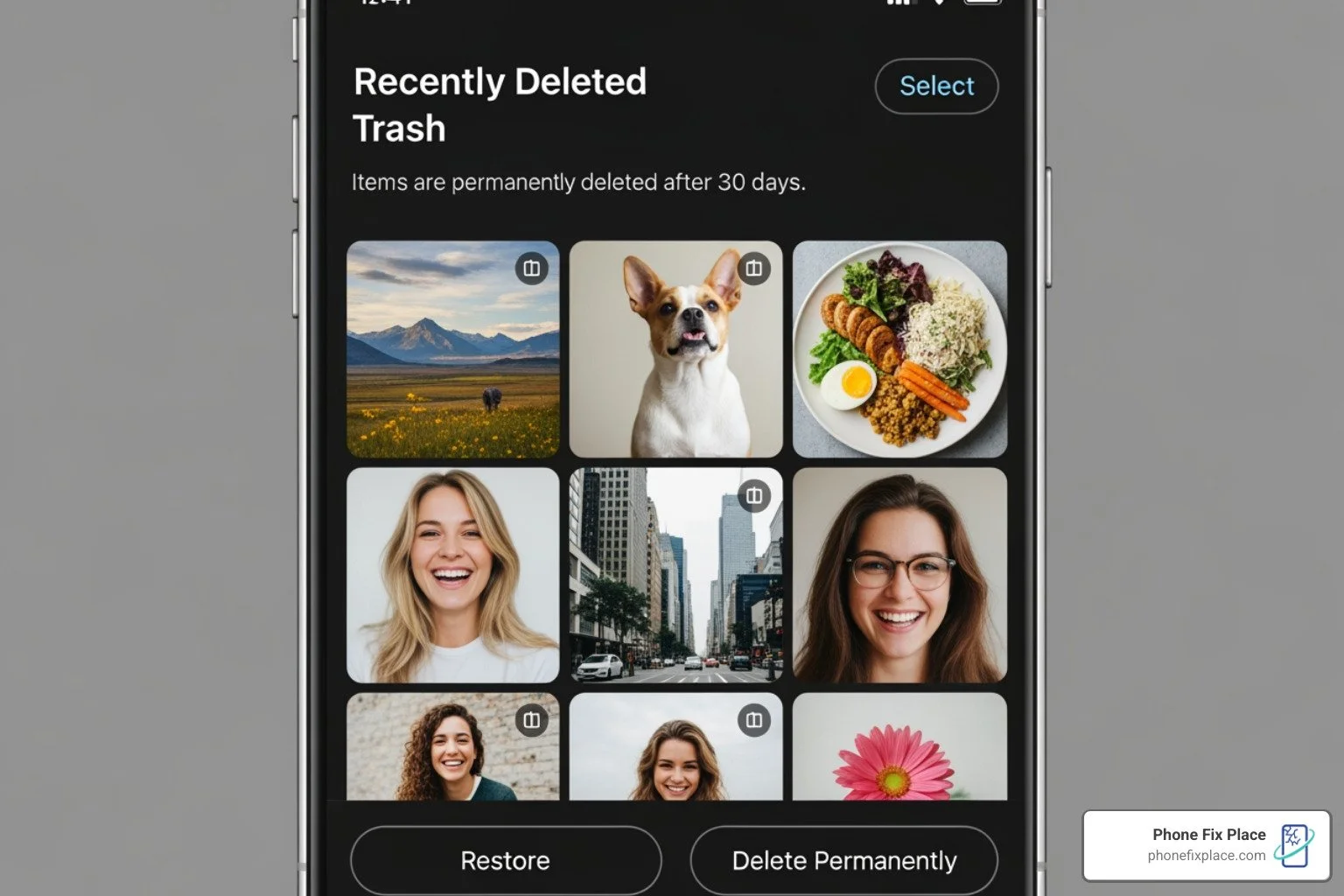 gallery app recycle bin interface - how to recover deleted files in mobile